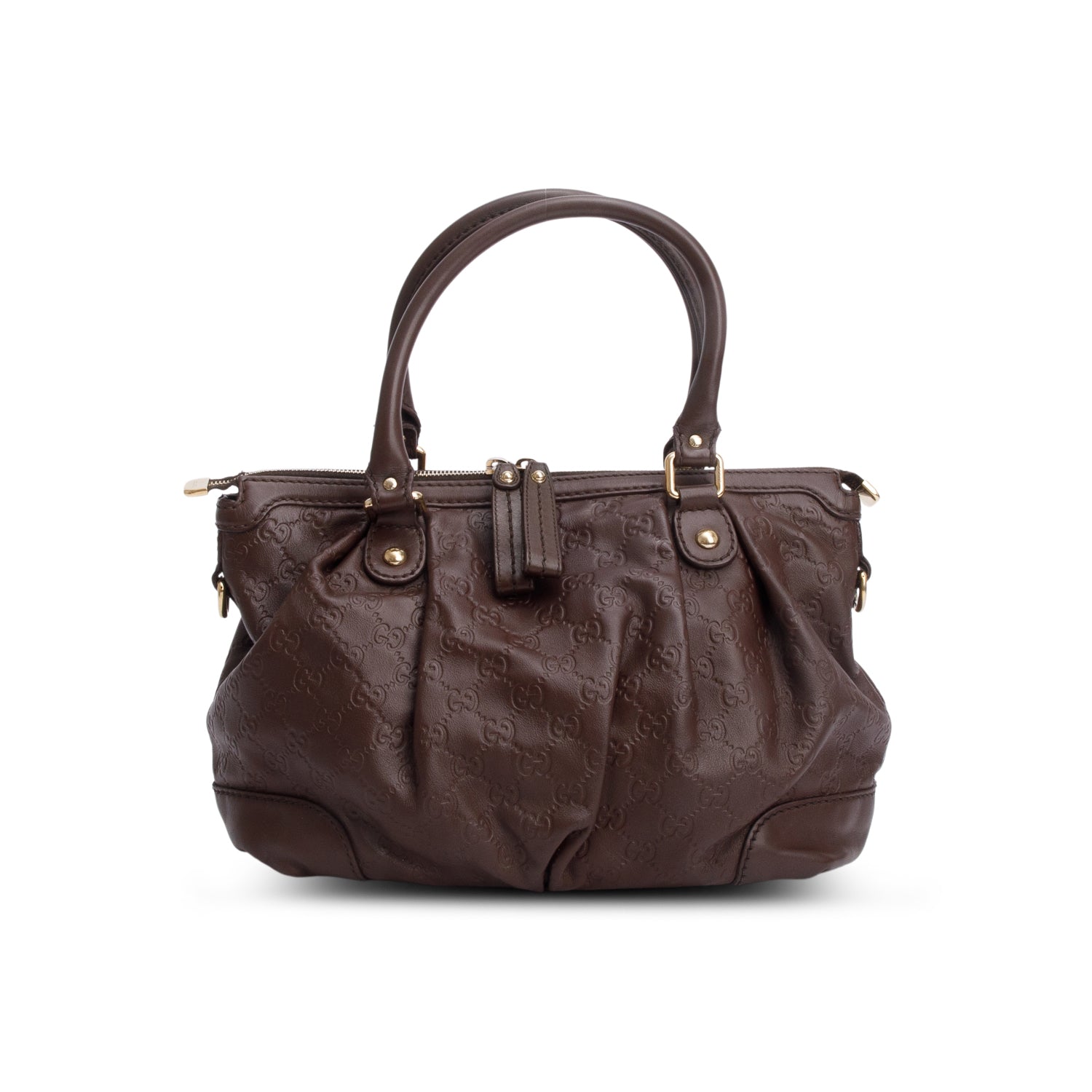 Gucci Brown Signature Leather Medium Sukey Tote w/ Strap