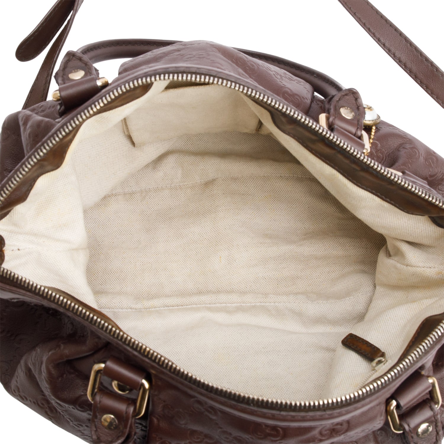 Gucci Brown Signature Leather Medium Sukey Tote w/ Strap