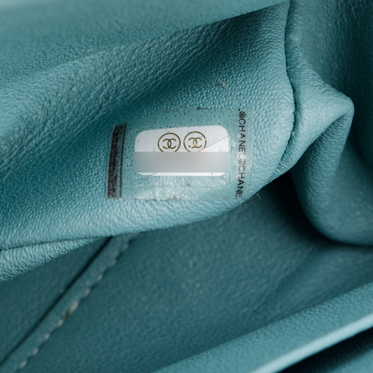 Chanel Teal Caviar Quilted Small Double Flap Bag w/ Authenticity Card