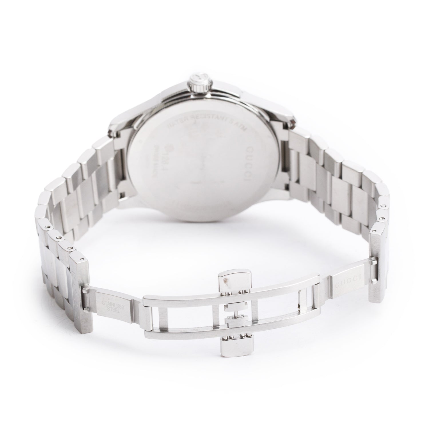 Gucci Stainless Steel G-Timeless 38 MM Quartz Watch Silver Dial YA126459 w/ Box