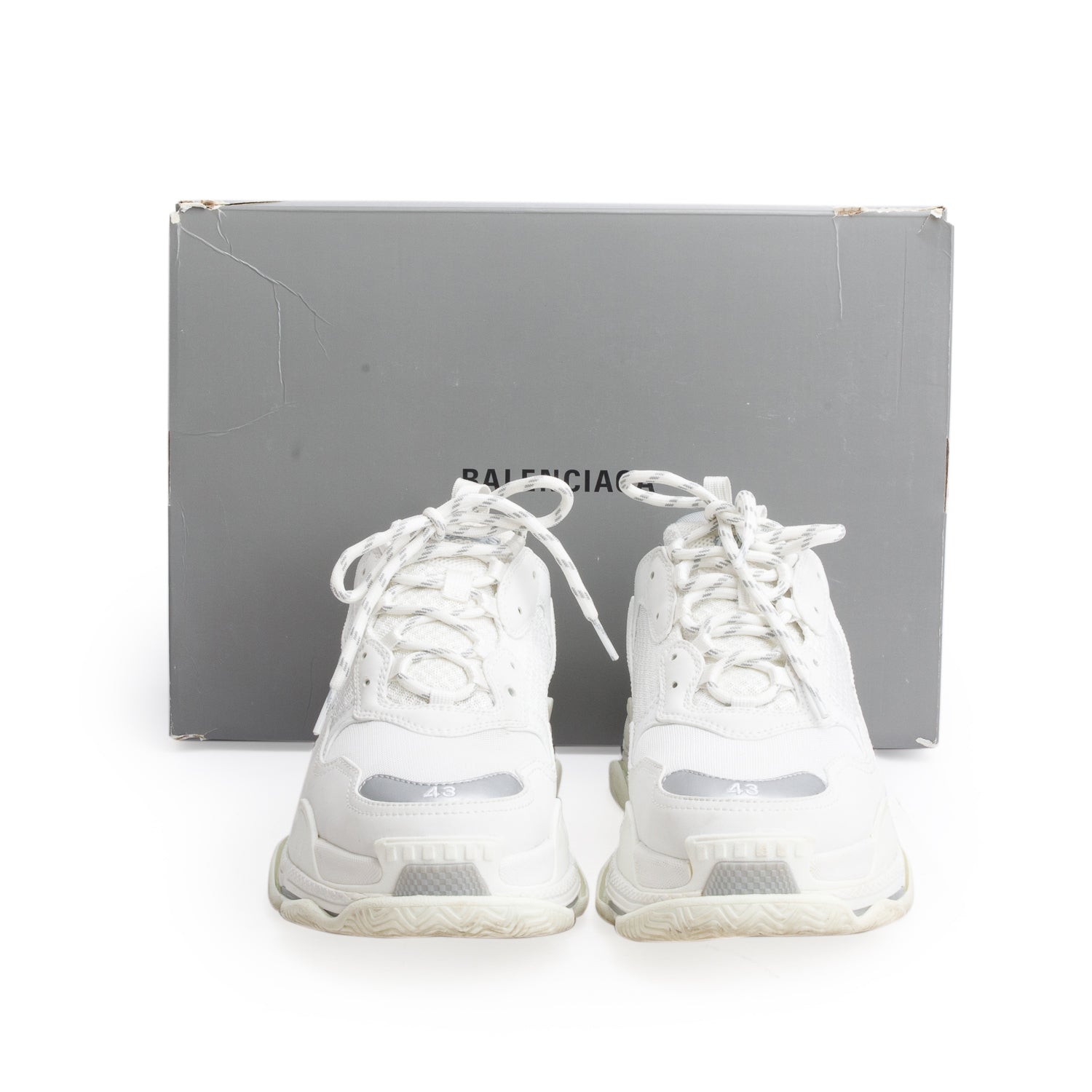 Balenciaga White Triple S Sneaker, Men's Size 43 w/ Box