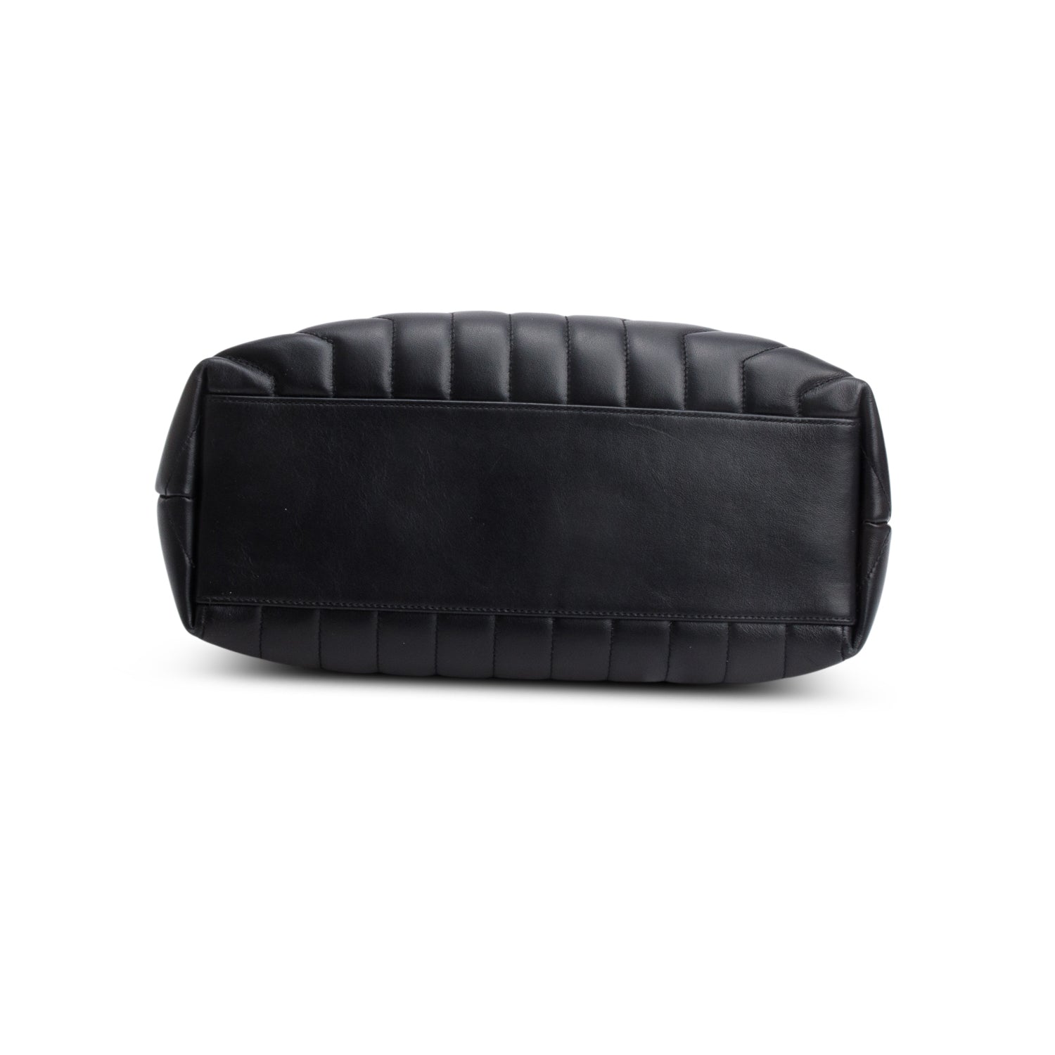 Saint Laurent 2022 Black Calfskin Y Quilted Monogram Monochrome Medium Loulou Chain Satchel w/ Receipt