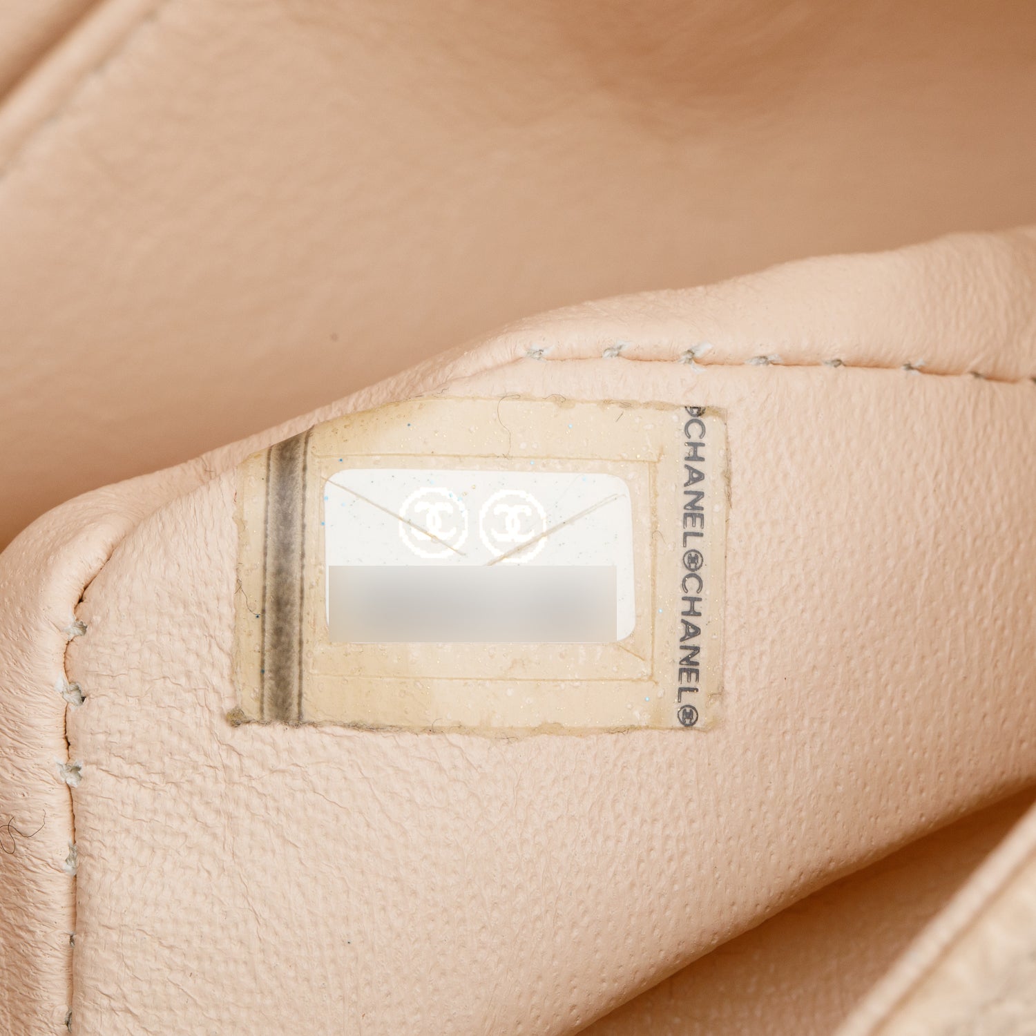 Chanel Beige Caviar Leather Classic Medium Double Flap w/ Authenticity Card