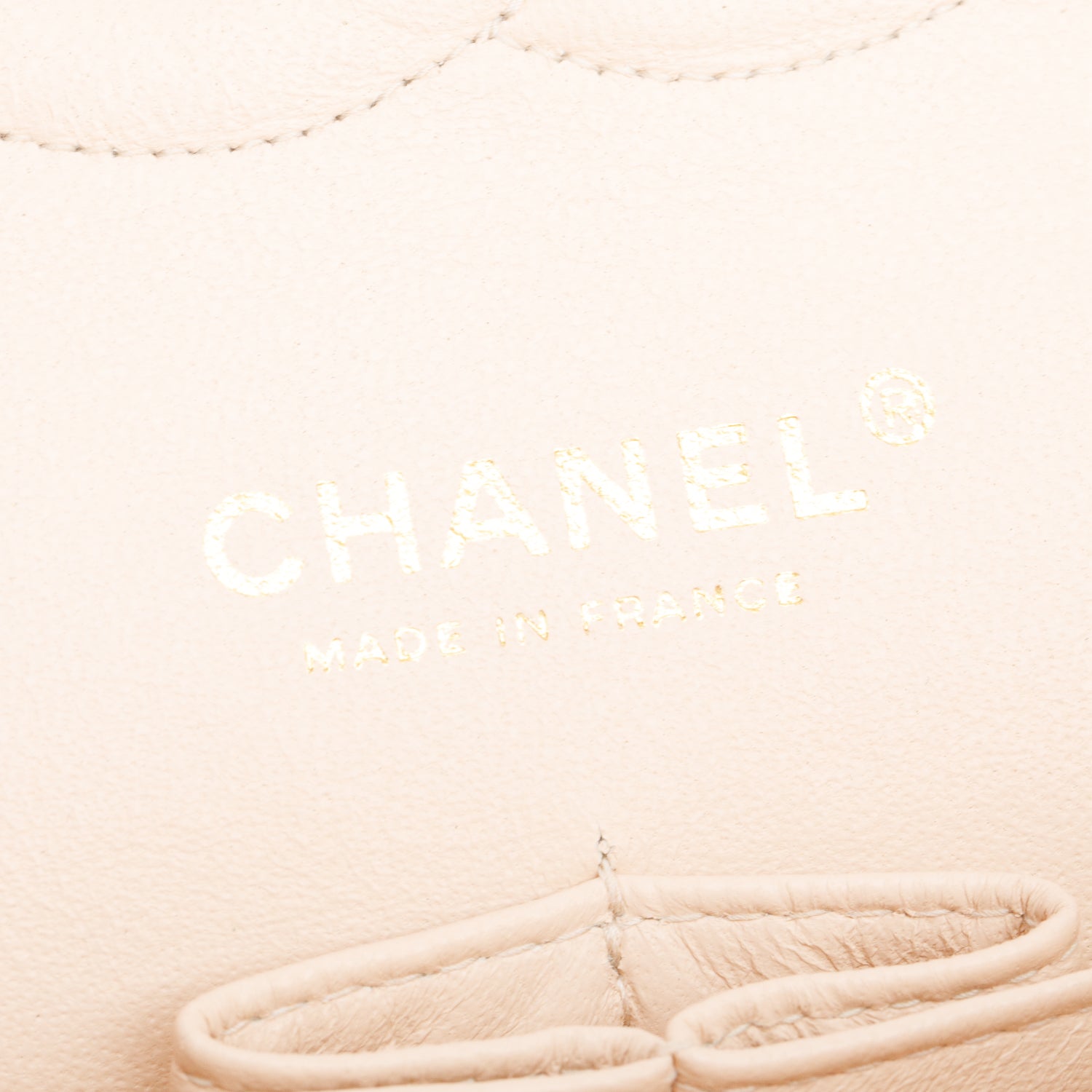 Chanel Beige Caviar Leather Classic Medium Double Flap w/ Authenticity Card