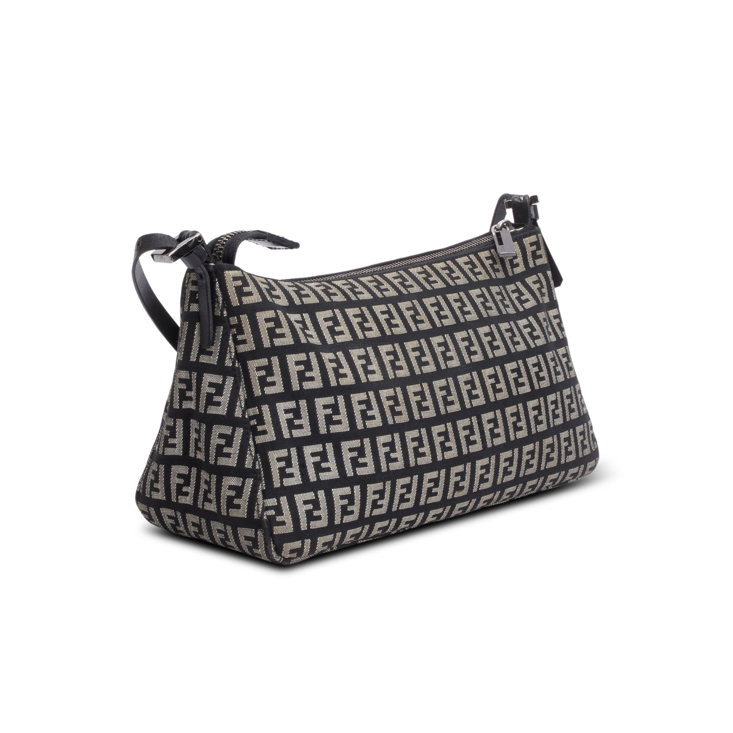 Fendi Black Zucchino Cuoio Pochette