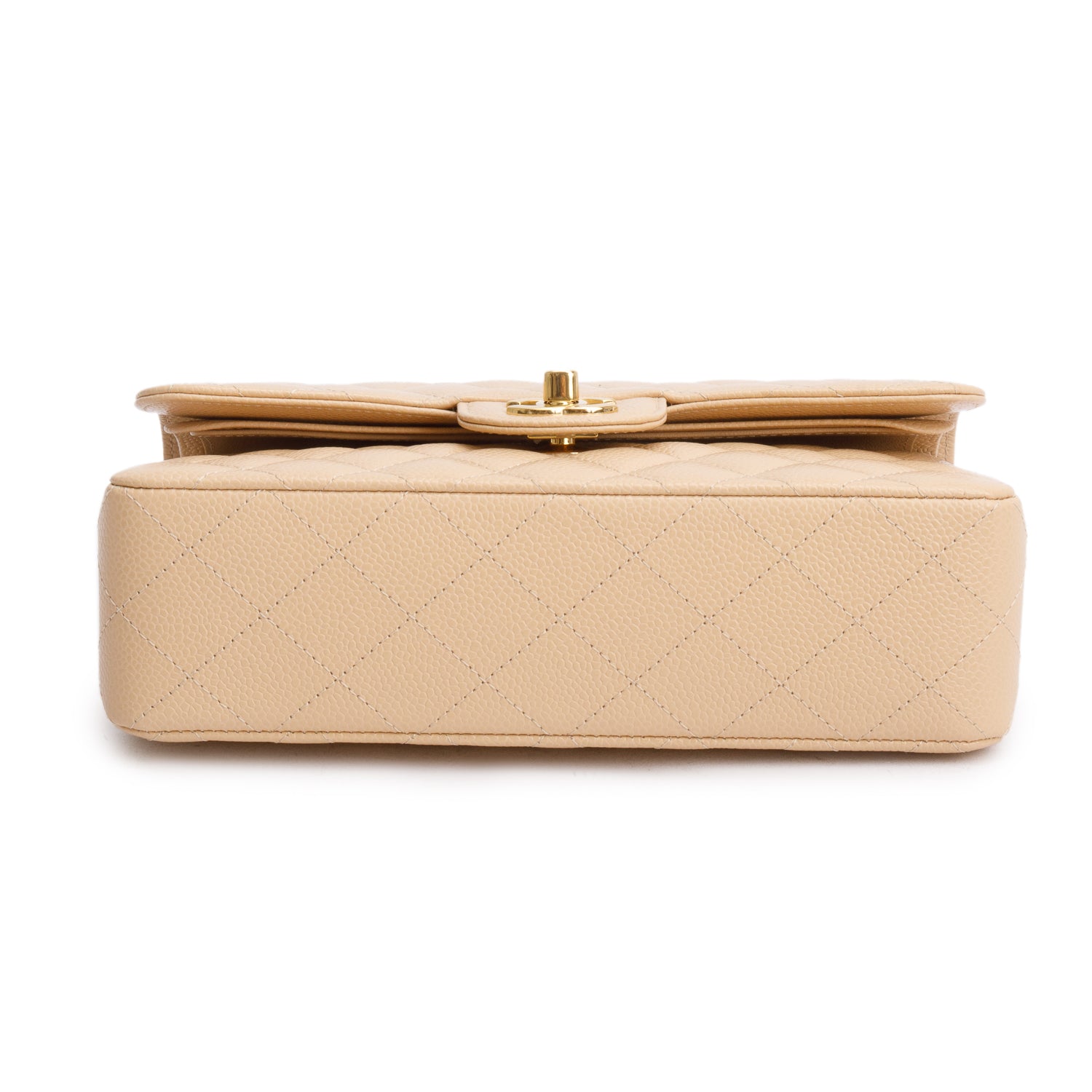 Chanel 2025 Beige Caviar Quilted Small Double Flap Bag w/ Box & Receipt