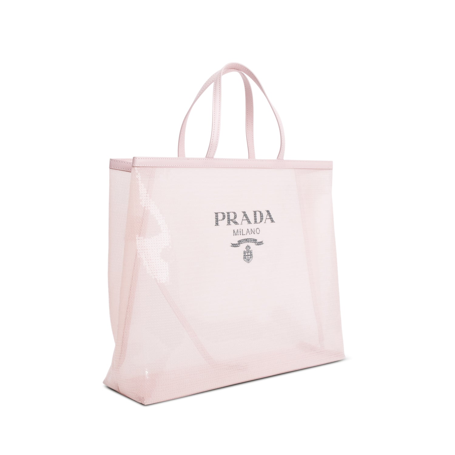 Prada Pink Sequin Mesh Large Tote Bag w/ Pouch & Authenticity Card