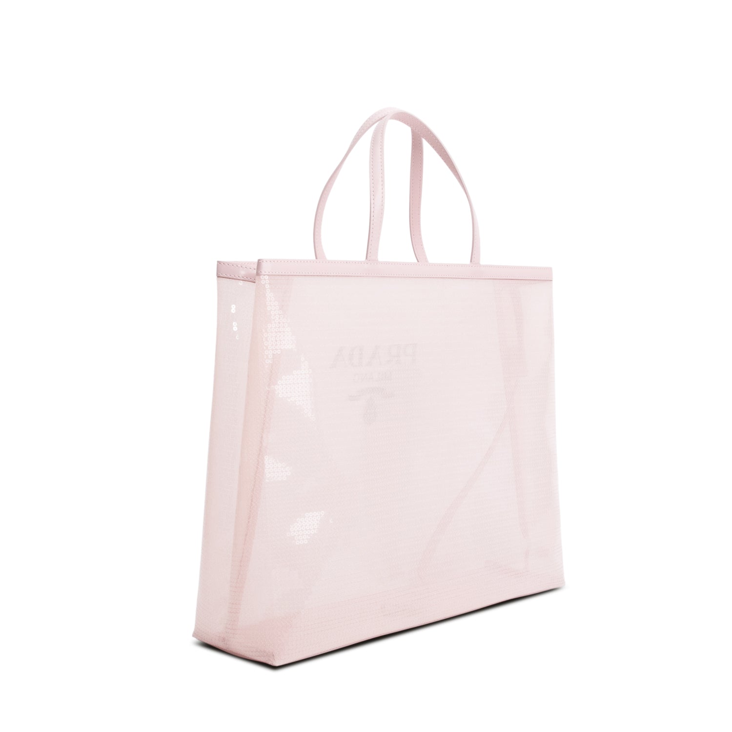Prada Pink Sequin Mesh Large Tote Bag w/ Pouch & Authenticity Card
