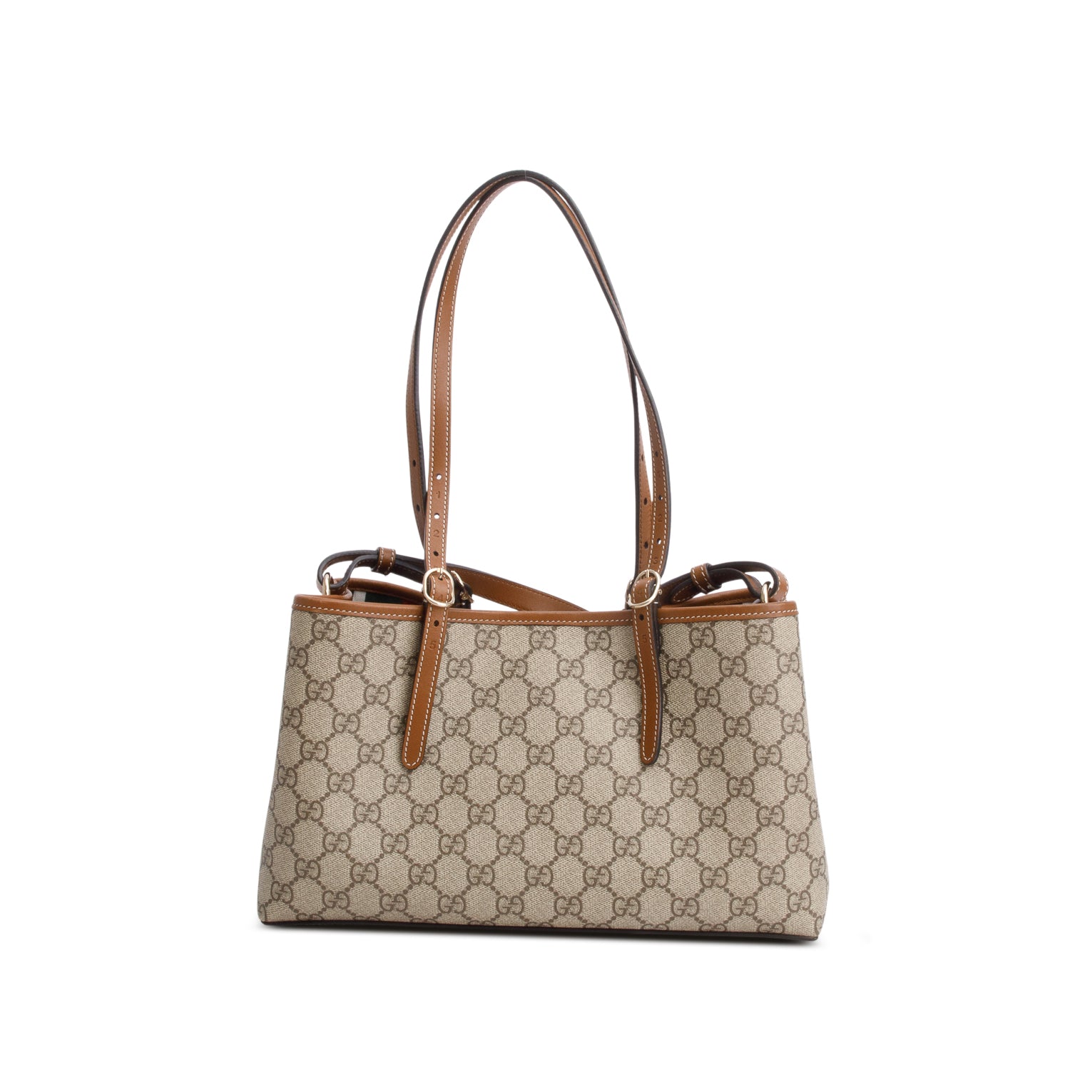 Gucci GG Supreme Monogram Emblem Medium Tote Bag w/ Strap