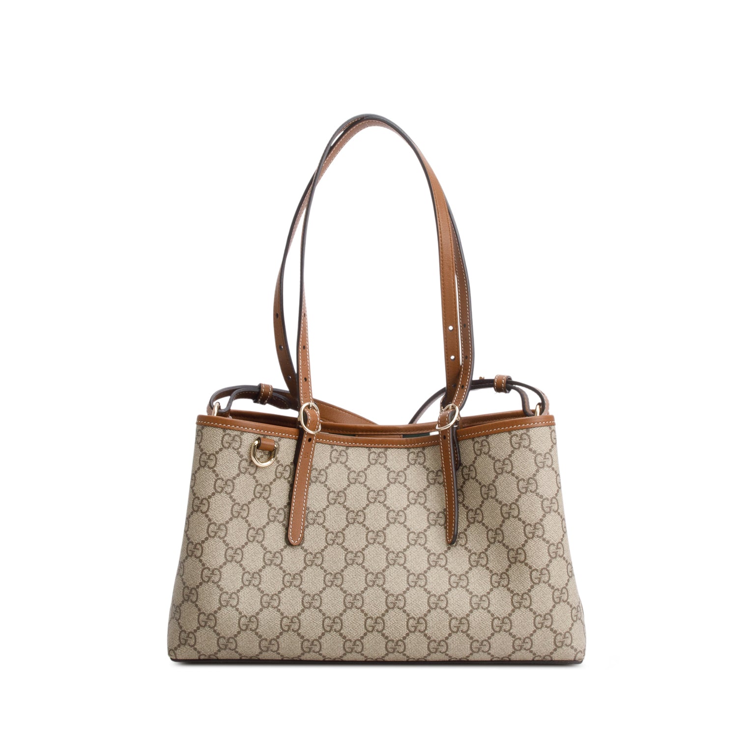 Gucci GG Supreme Monogram Emblem Medium Tote Bag w/ Strap