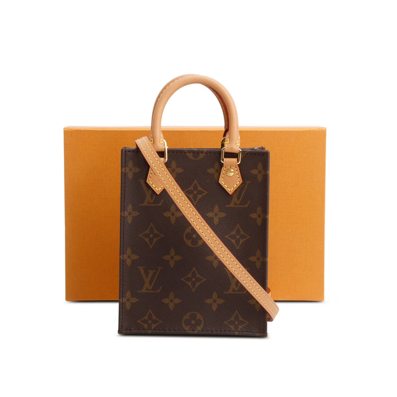 Louis Vuitton Monogram Petit Sac Plat w/ Box & Strap