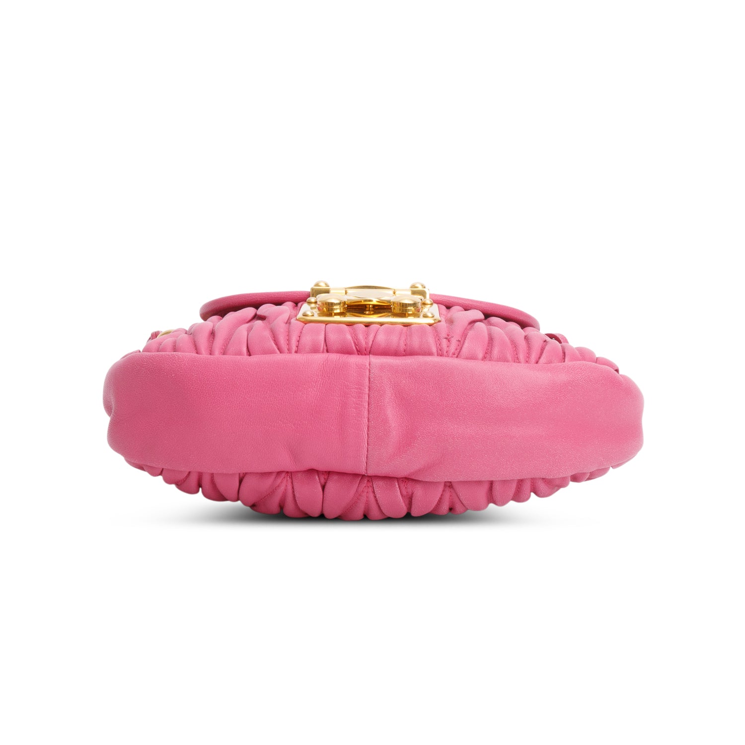 Miu Miu Pink Nappa Matelasse Leather Mini Coffer Bag w/ Strap & Authenticity Card