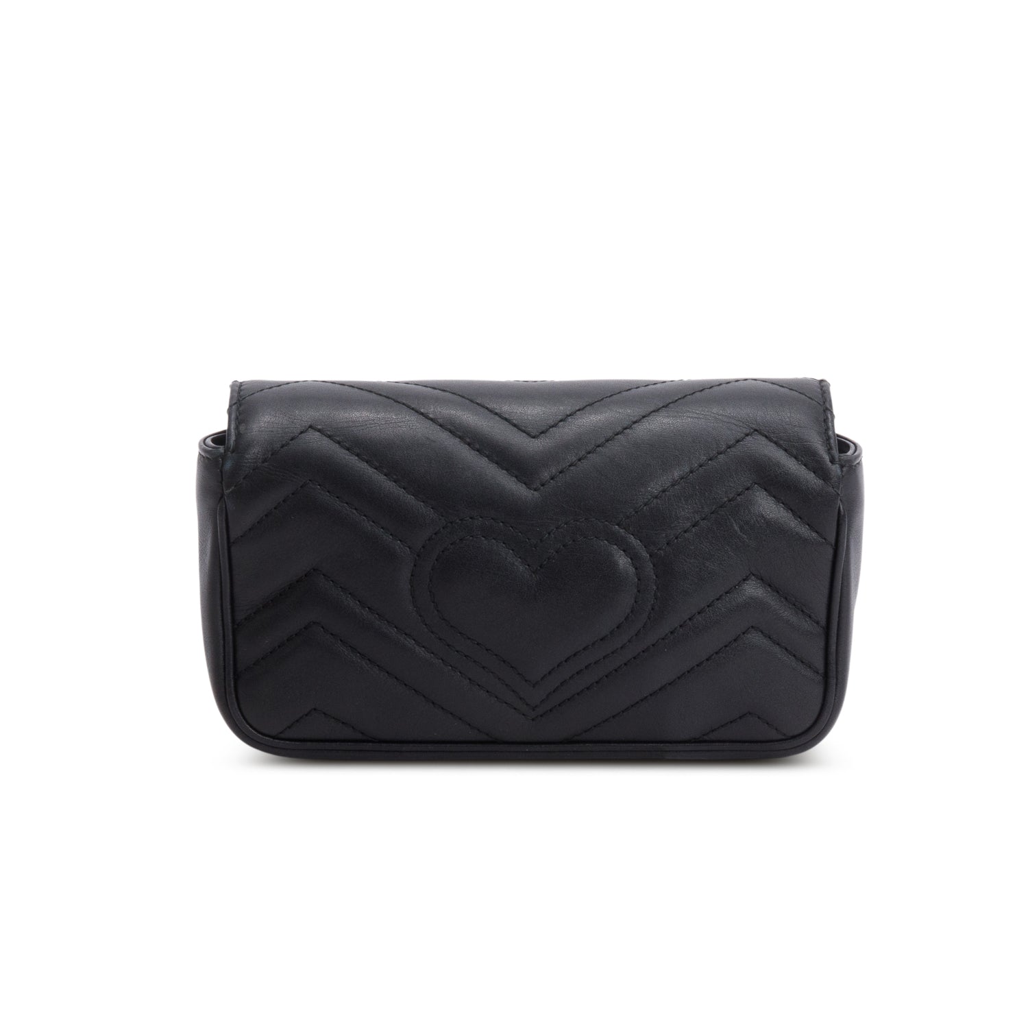 Gucci Black GG Marmont Matelasse Leather Super Mini Bag w/ Box