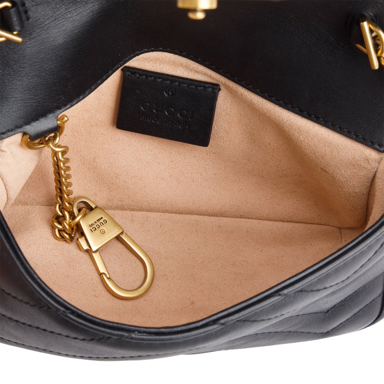 Gucci Black GG Marmont Matelasse Leather Super Mini Bag w/ Box