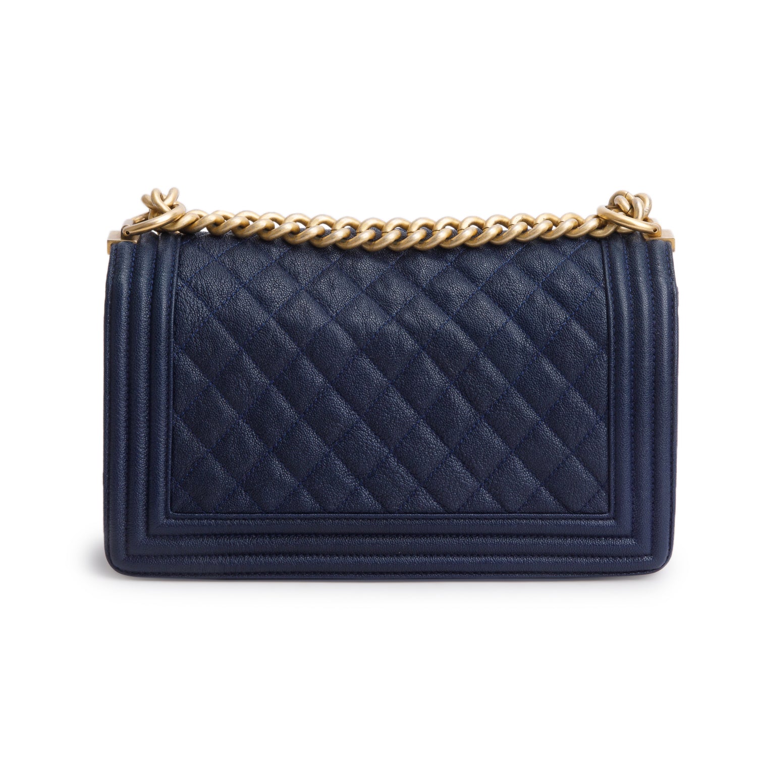 Chanel Blue Caviar Quilted Medium Boy Flap Bag w/ Box