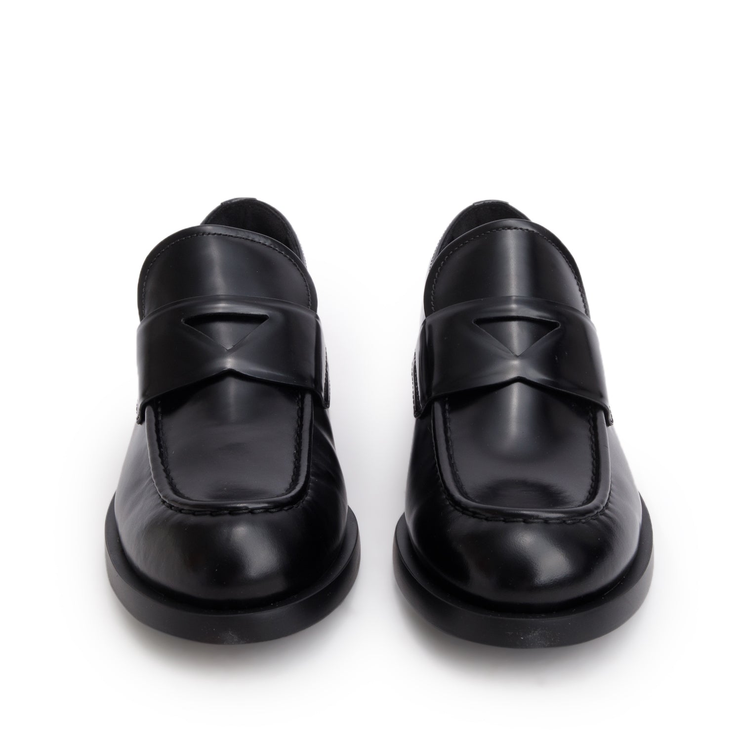 Prada Black Patent Leather Donna Loafers, Size 39.5 w/ Box