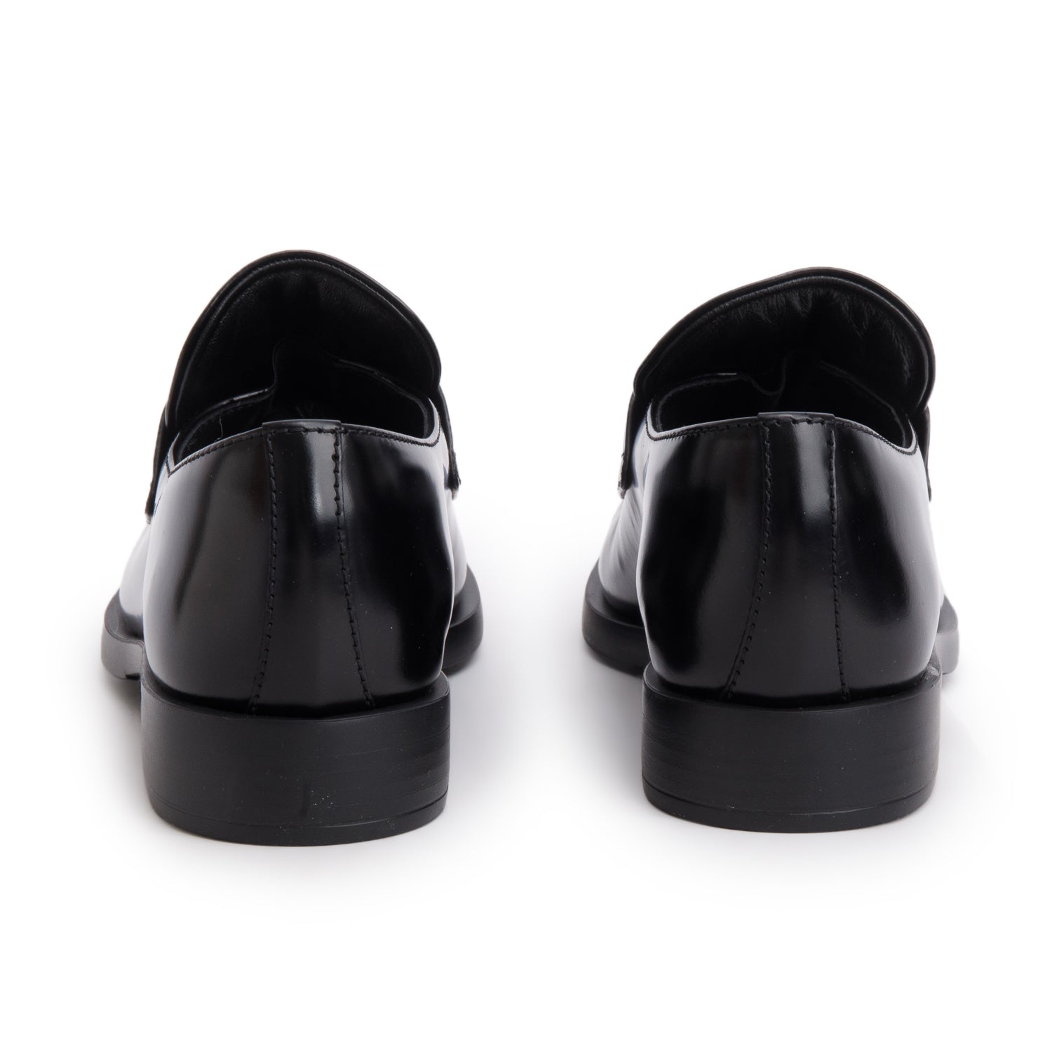 Prada Black Patent Leather Donna Loafers, Size 39.5 w/ Box