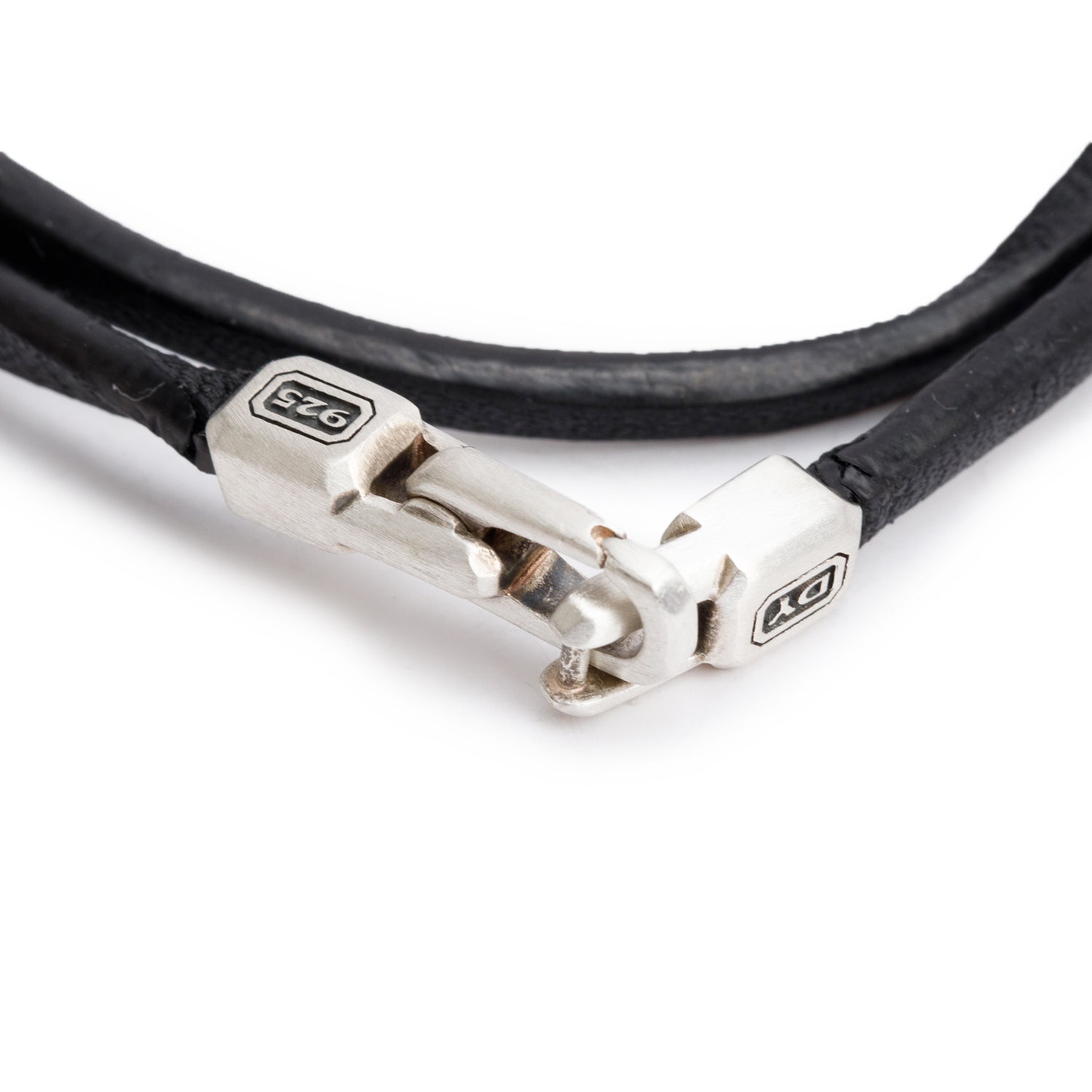 David Yurman Sterling Silver Streamline Double-Wrap Leather Bracelet