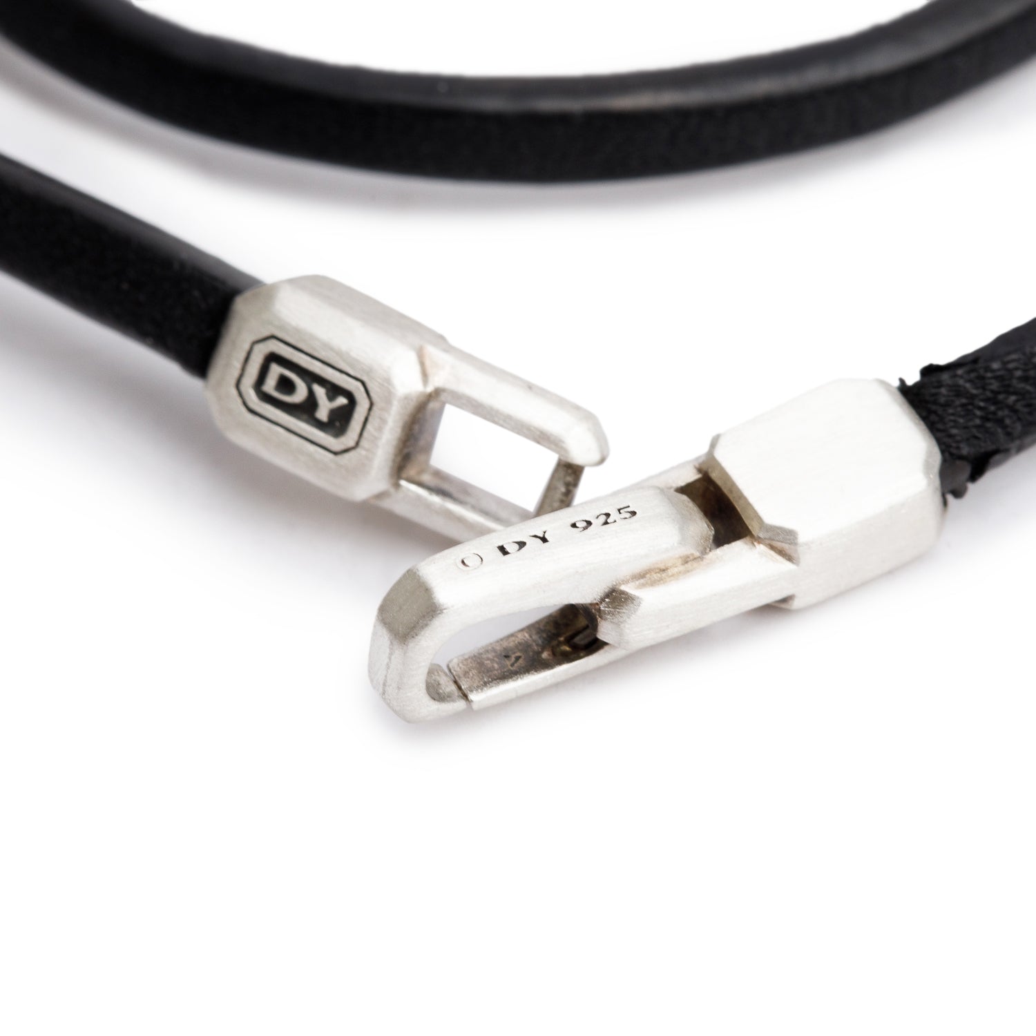 David Yurman Sterling Silver Streamline Double-Wrap Leather Bracelet