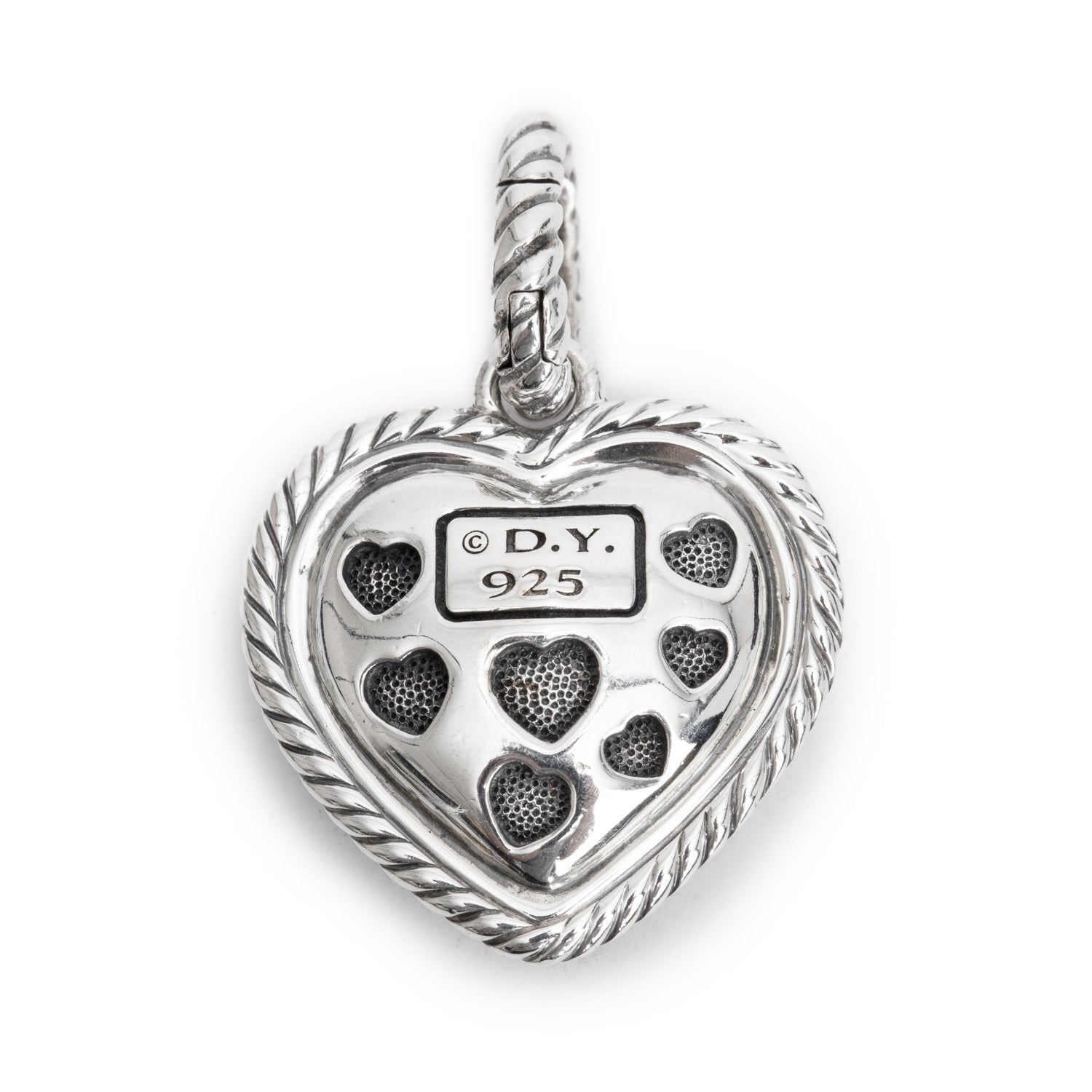 David Yurman Sterling Silver Pave Black Diamond Starlight Heart Pendant