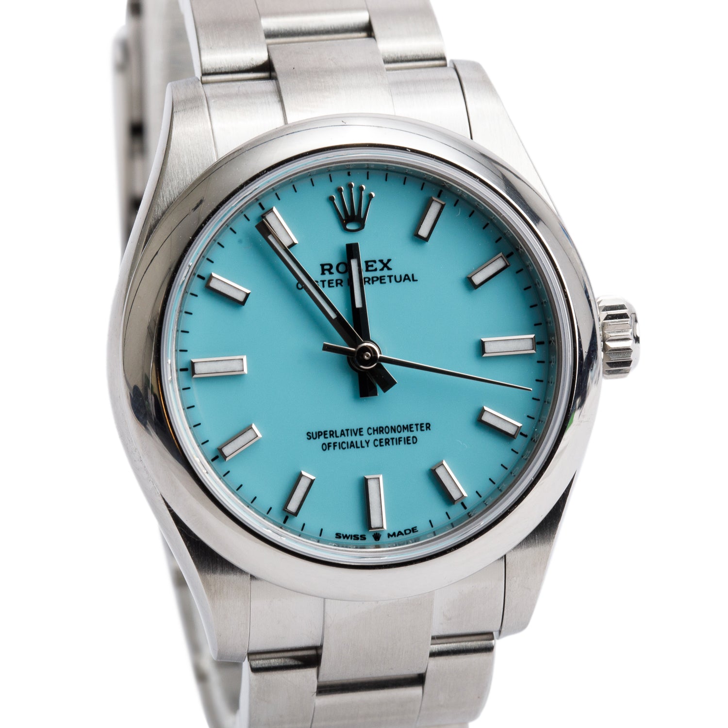 Rolex 2022 Stainless Steel Oyster Perpetual 31 MM Watch Tiffany Blue Dial 277200 w/ Box & Papers
