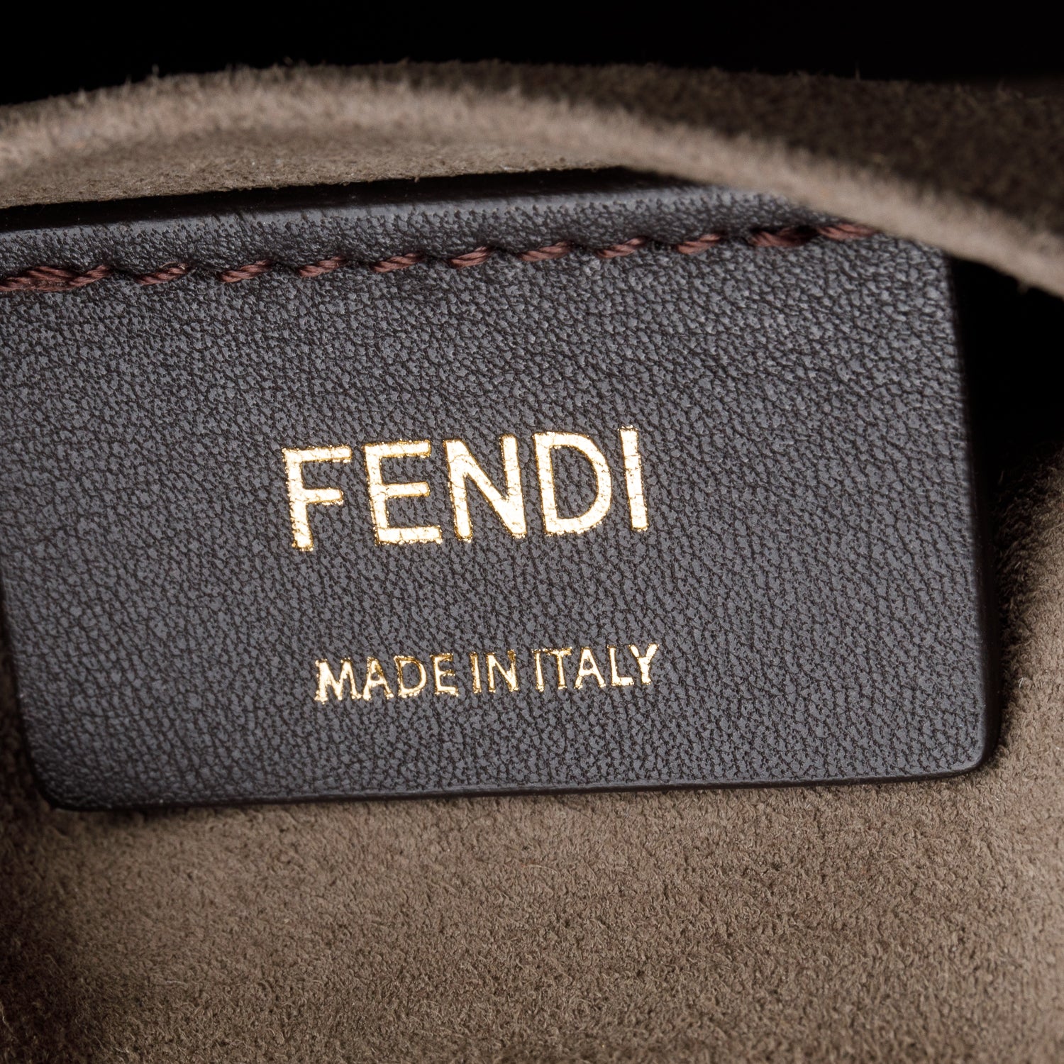 Fendi Brown Vitello Liberty FF 1974 Embossed Small Mon Tresor Bucket Bag w/ Strap