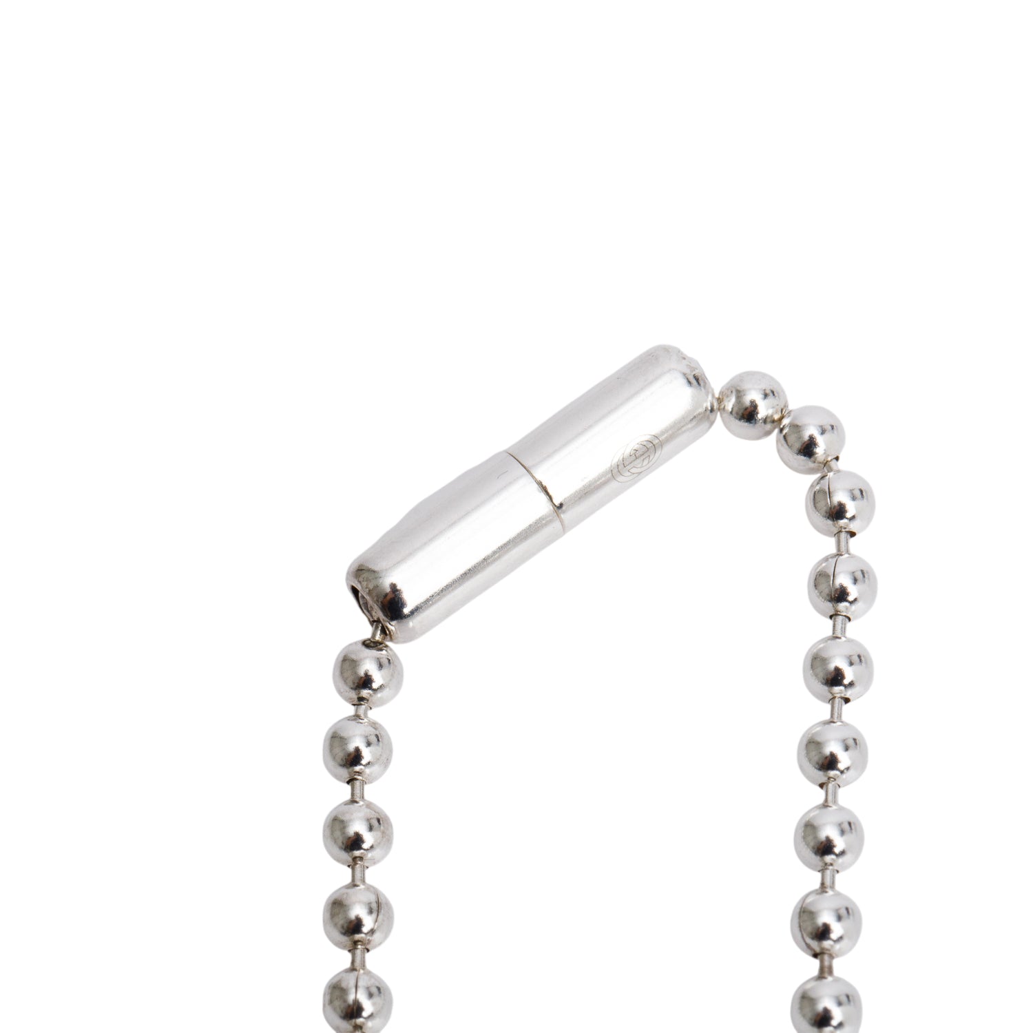 Gucci Sterling Silver Double Dog Tag Pendant Necklace