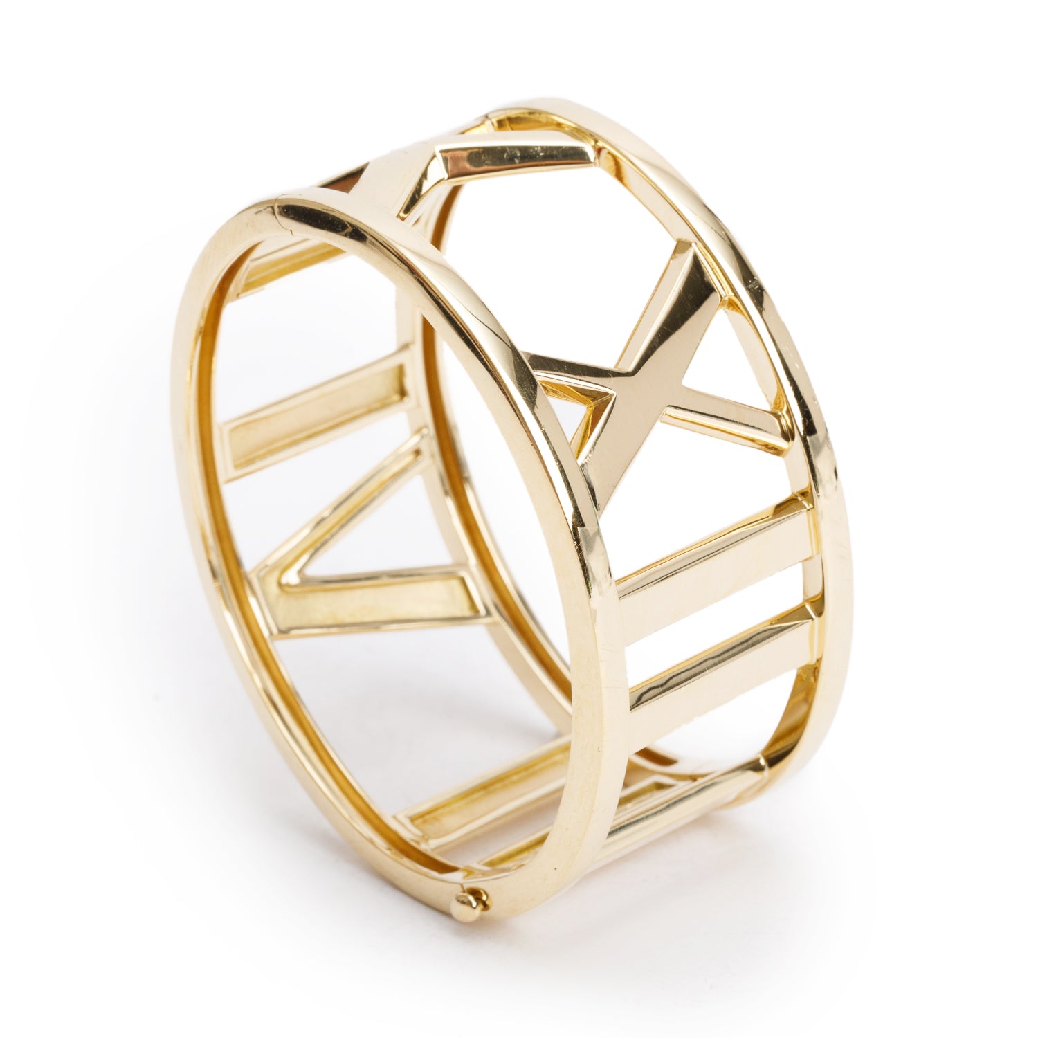 Tiffany & Co. Vintage 18k Yellow Gold Atlas Wide Bangle Bracelet w/ Box