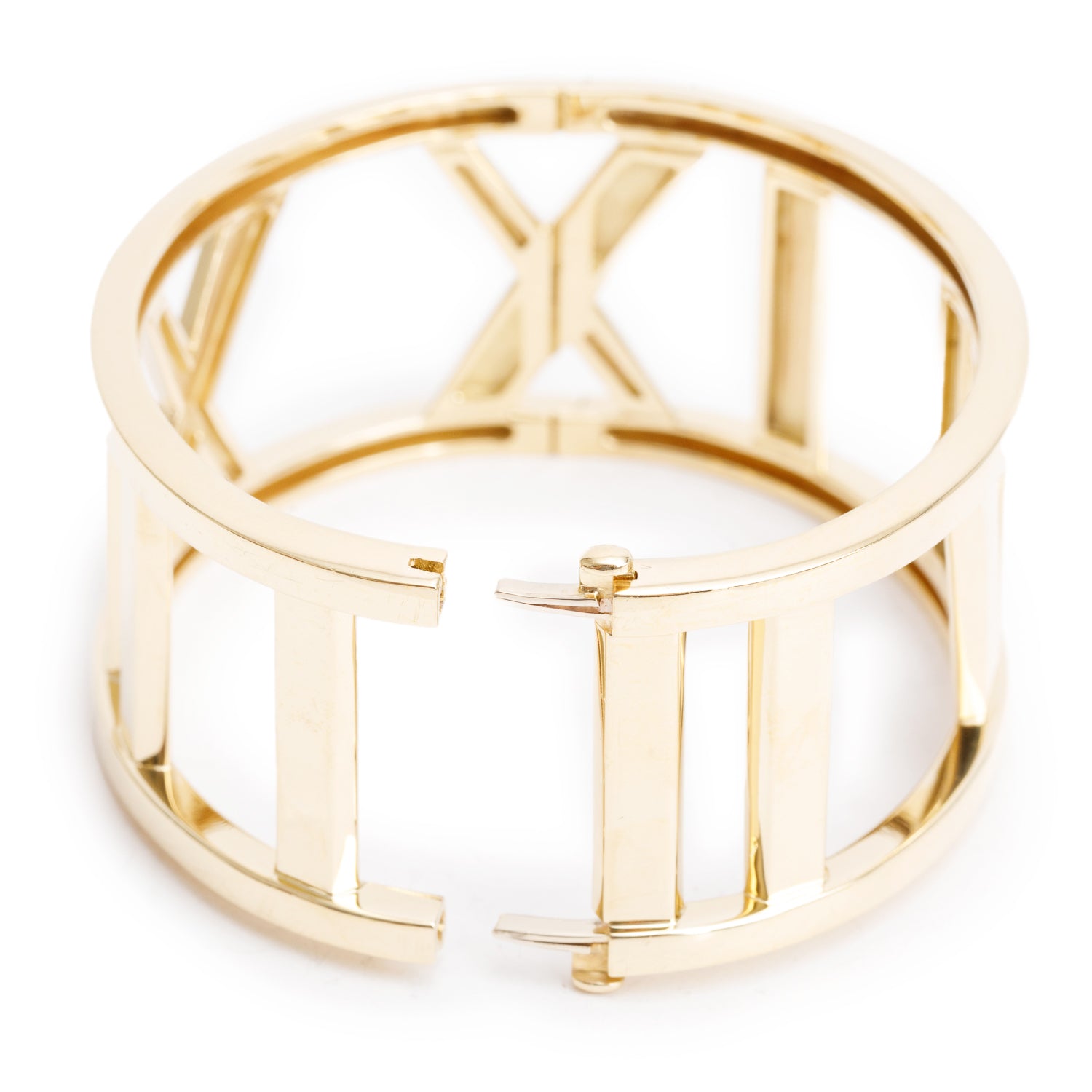 Tiffany & Co. Vintage 18k Yellow Gold Atlas Wide Bangle Bracelet w/ Box