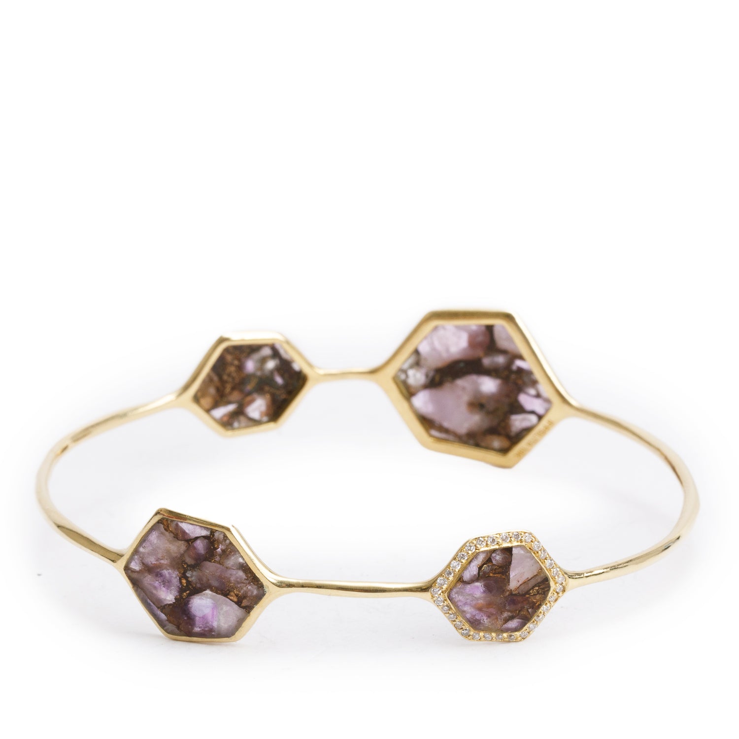 Ippolita 18k Yellow Gold Diamond & Calcite Bangle Bracelet