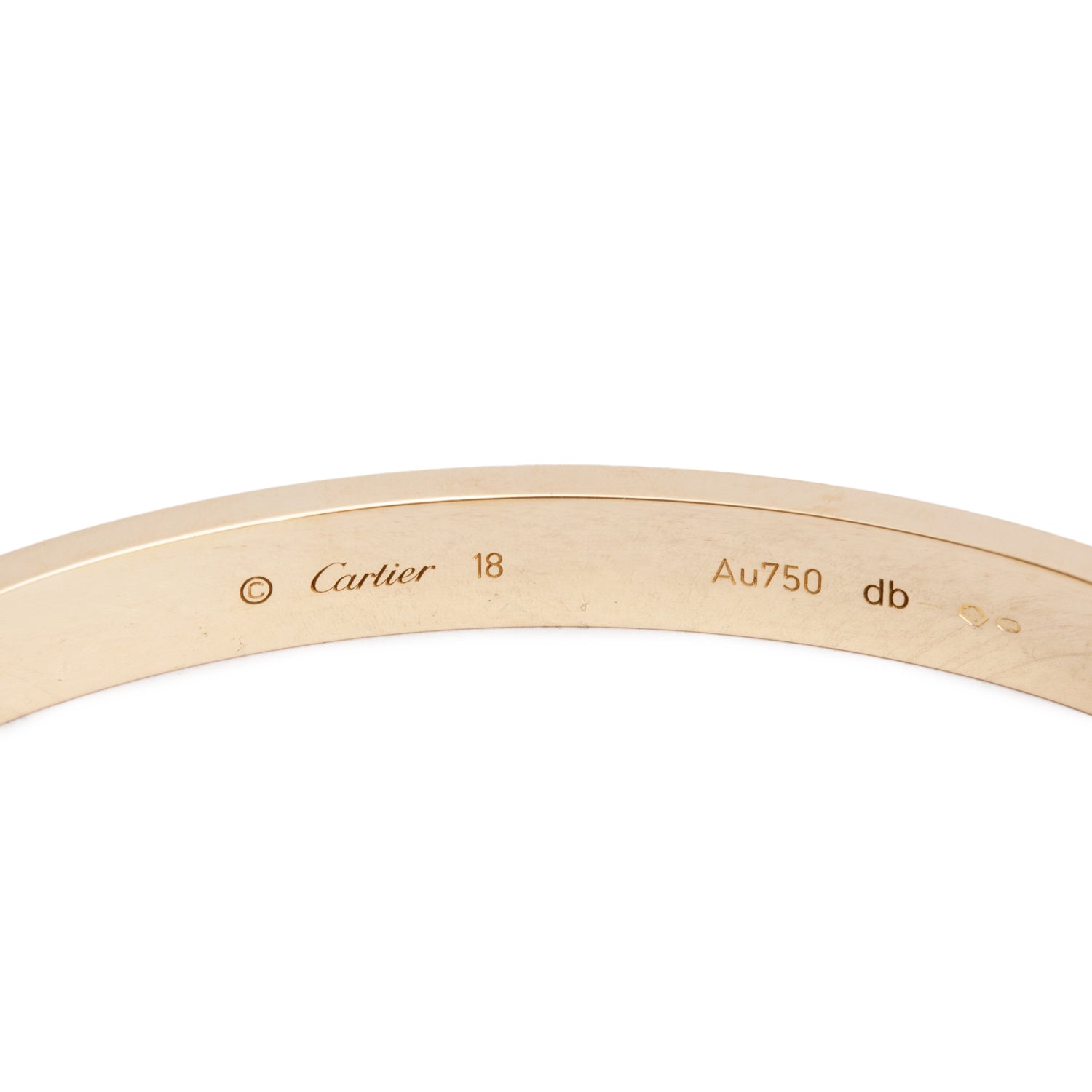 Cartier 2020 18k Yellow Gold Love Bracelet, Classic Model, Size 18 w/ Box & Certificate