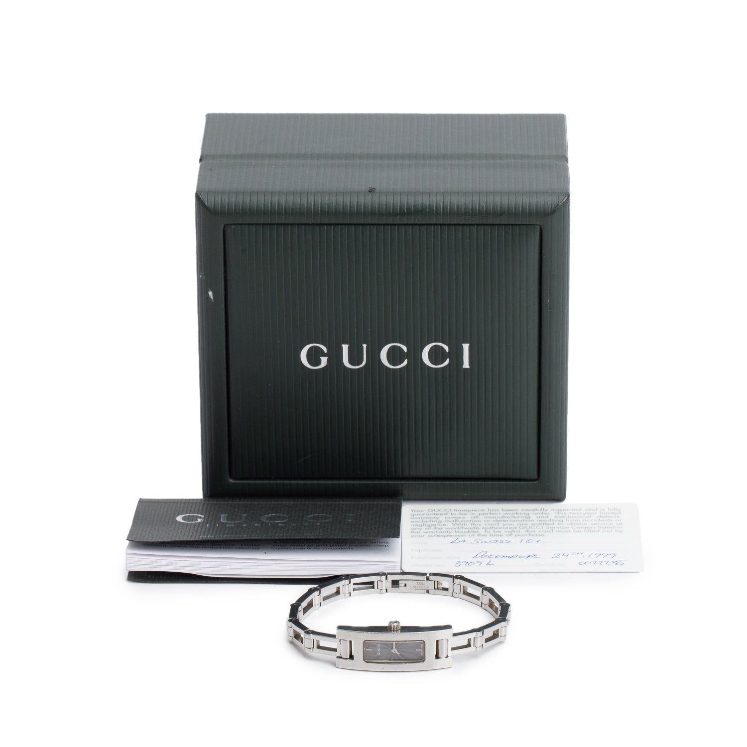 Gucci Stainless Steel 3900 Series Watch Grey Dial w/ Box & Papers