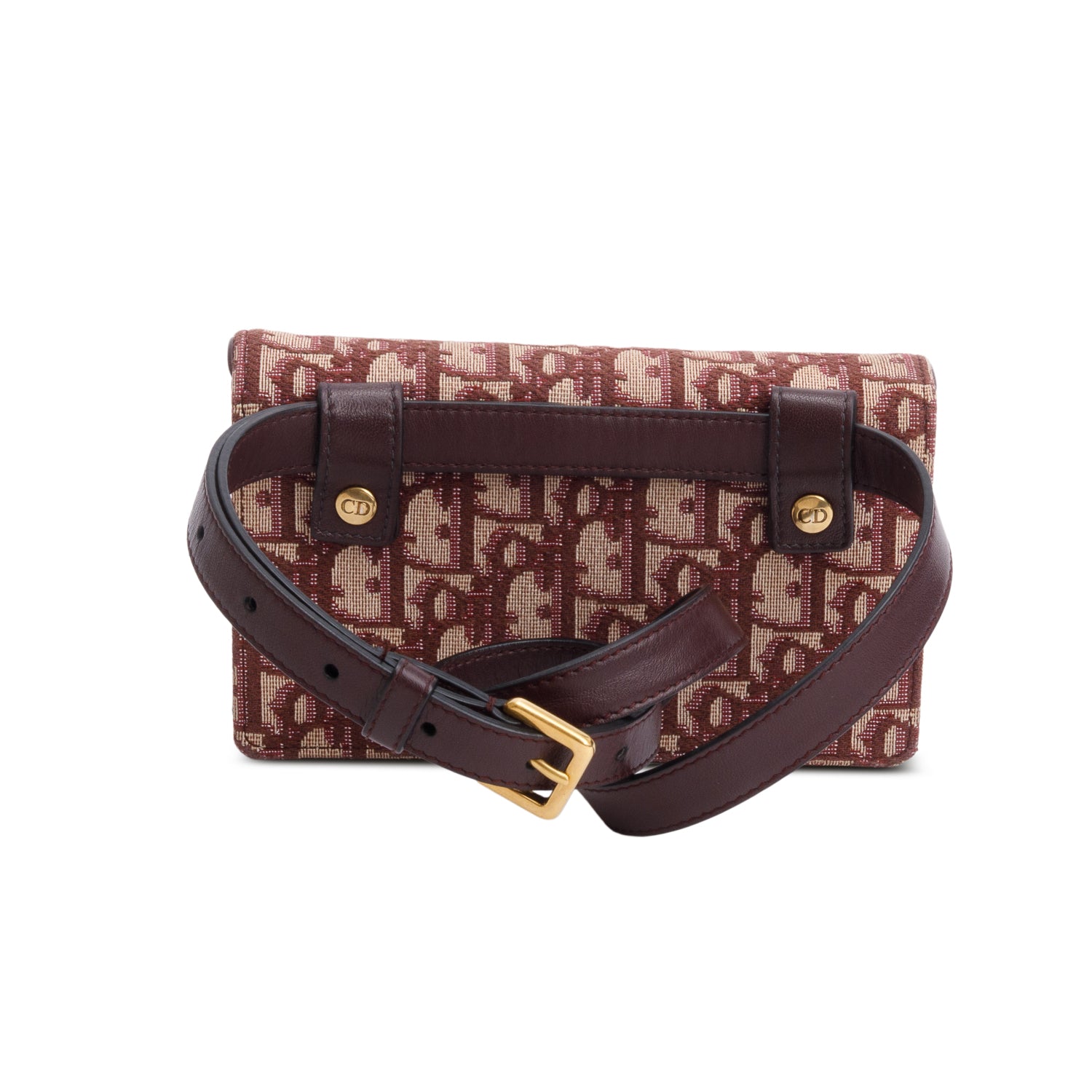 Christian Dior Red Oblique Saddle Belt Pouch w/ Box