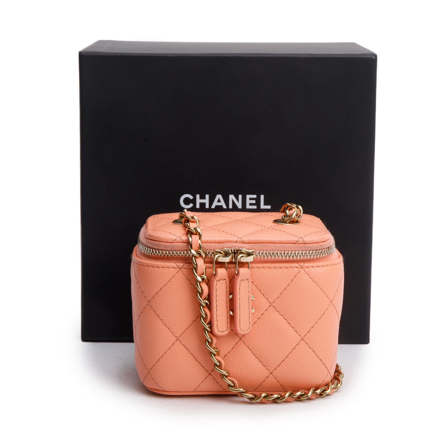 Chanel 2022 Pink Lambskin Quilted Extra Mini Vanity Case w/ Box & Receipt