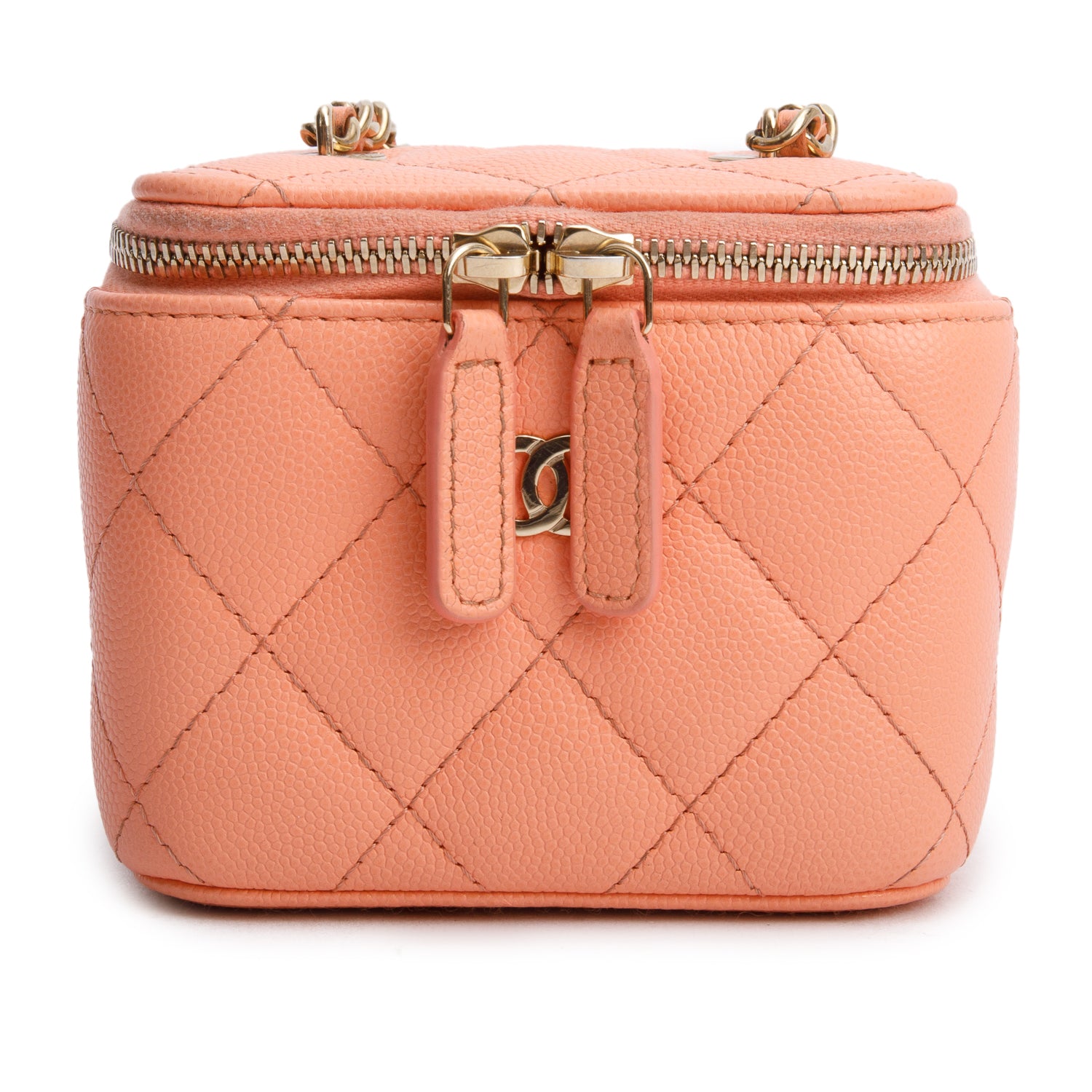 Chanel 2022 Pink Lambskin Quilted Extra Mini Vanity Case w/ Box & Receipt