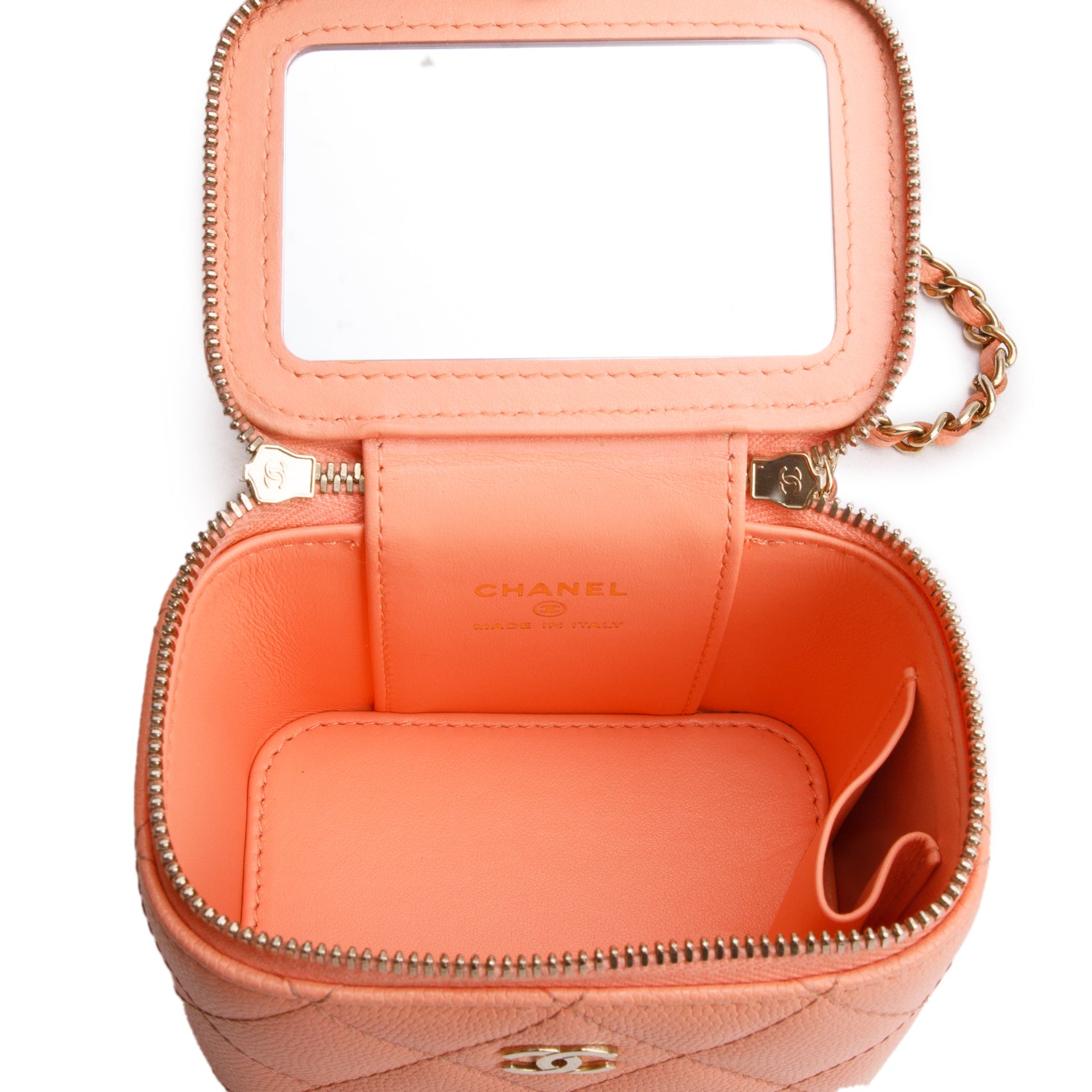 Chanel 2022 Pink Lambskin Quilted Extra Mini Vanity Case w/ Box & Receipt