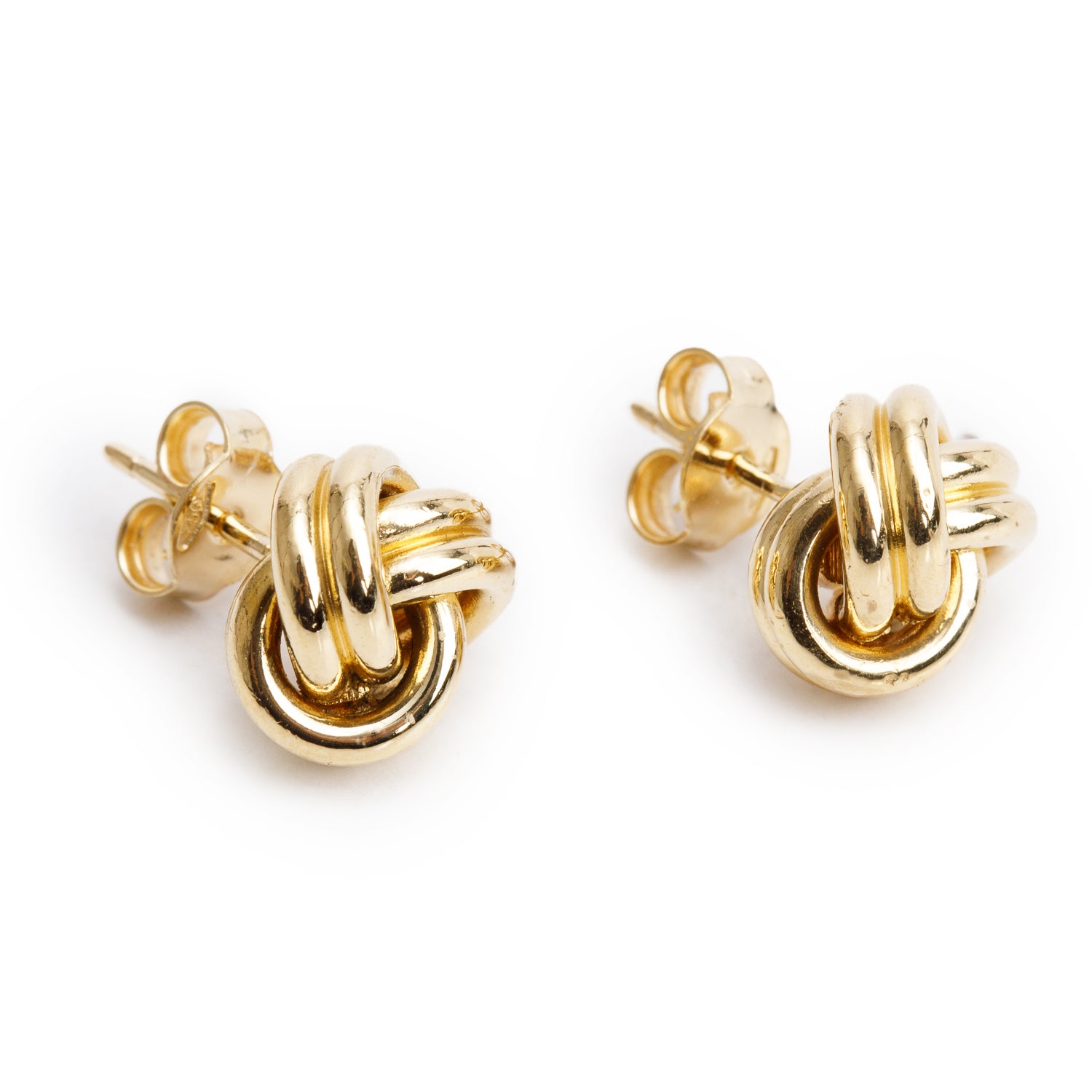 Tiffany & Co. Vintage 18k Yellow Gold Knot Stud Earrings w/ Box