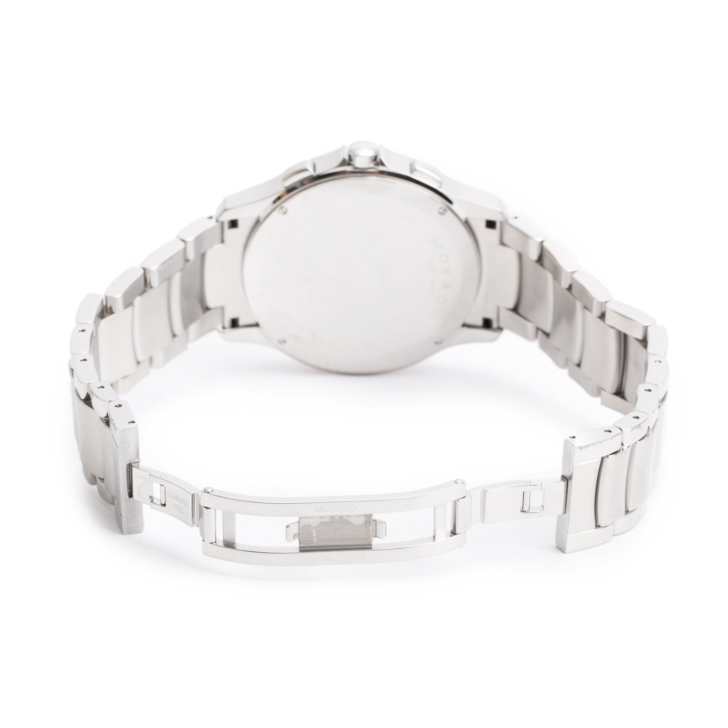 Movado Stainless Steel Masino 42 MM Quartz Chronograph Watch Black Dial