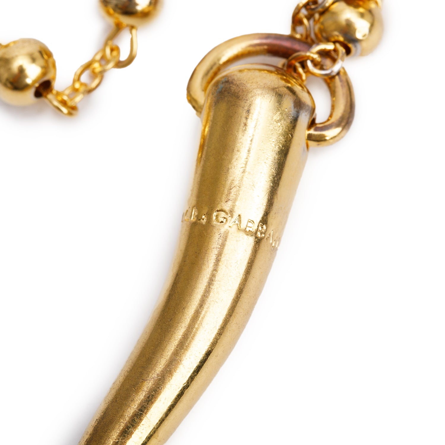 Dolce & Gabbana Gold Plated Metal Italian Horn Pendant Necklace
