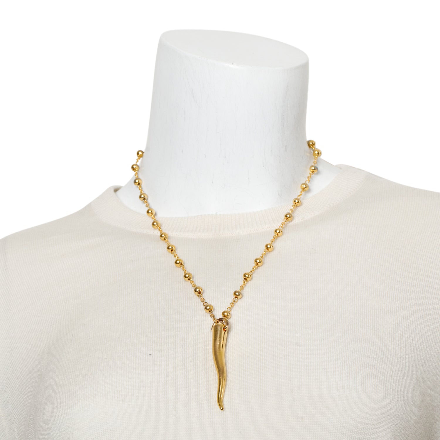 Dolce & Gabbana Gold Plated Metal Italian Horn Pendant Necklace
