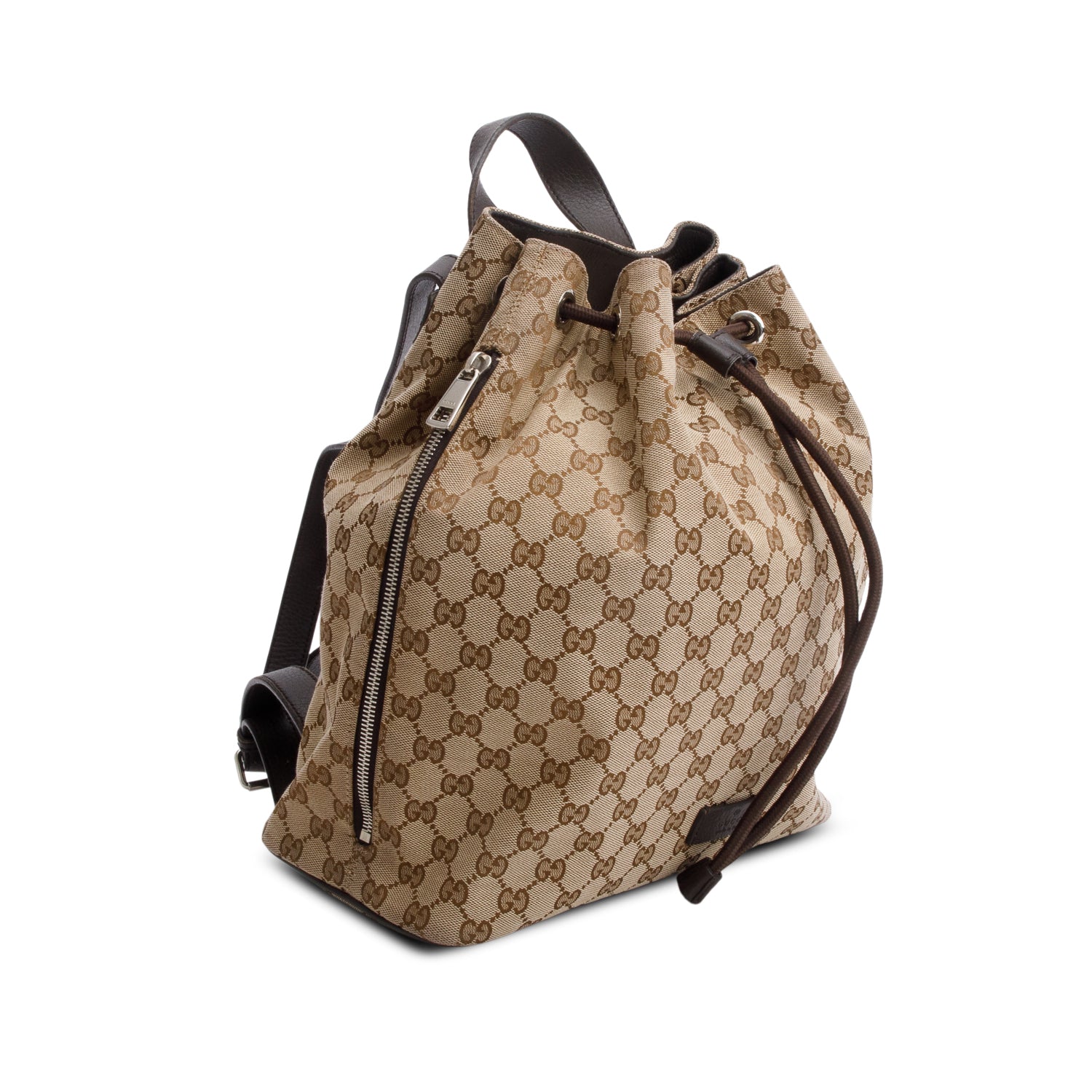 Gucci Monogram Dollar Calfskin O Drawstring Backpack