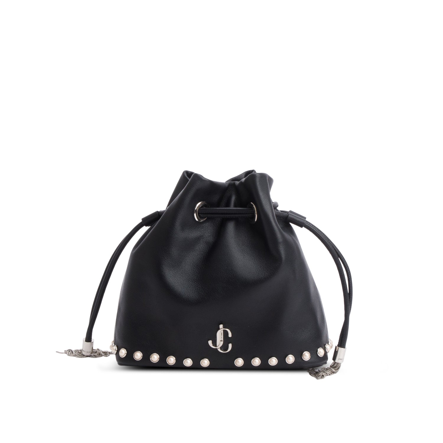 Jimmy Choo Black Smooth Leather Marcheline Bucket Bag