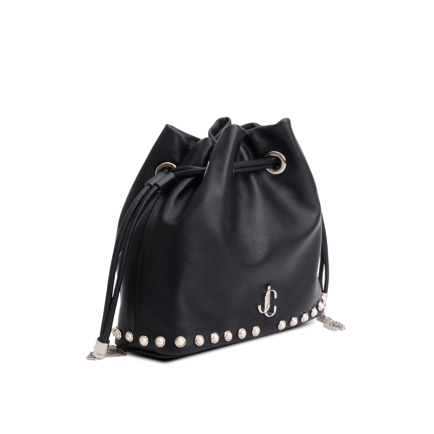 Jimmy Choo Black Smooth Leather Marcheline Bucket Bag