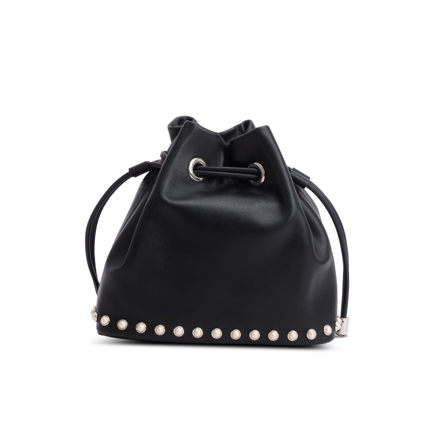 Jimmy Choo Black Smooth Leather Marcheline Bucket Bag