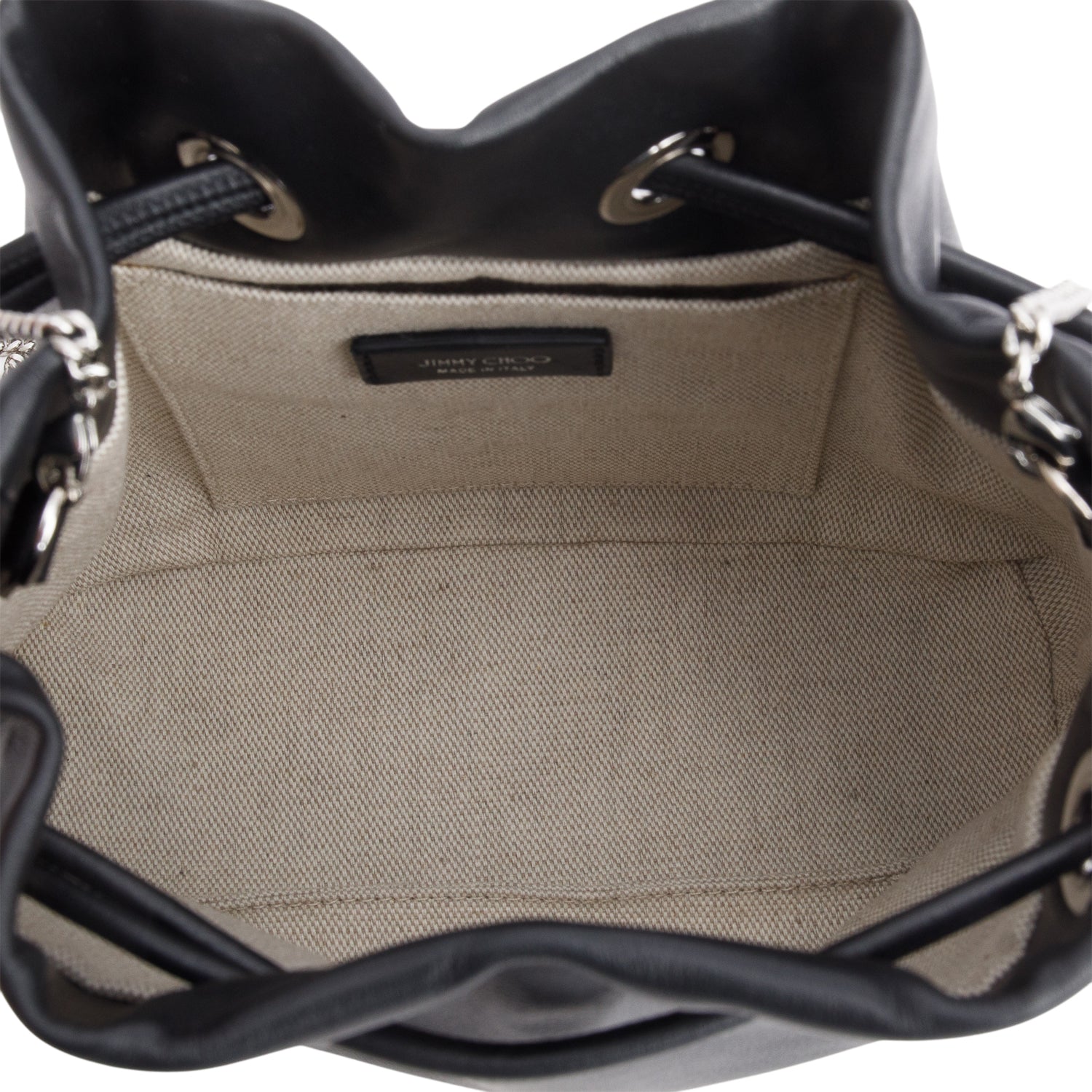 Jimmy Choo Black Smooth Leather Marcheline Bucket Bag