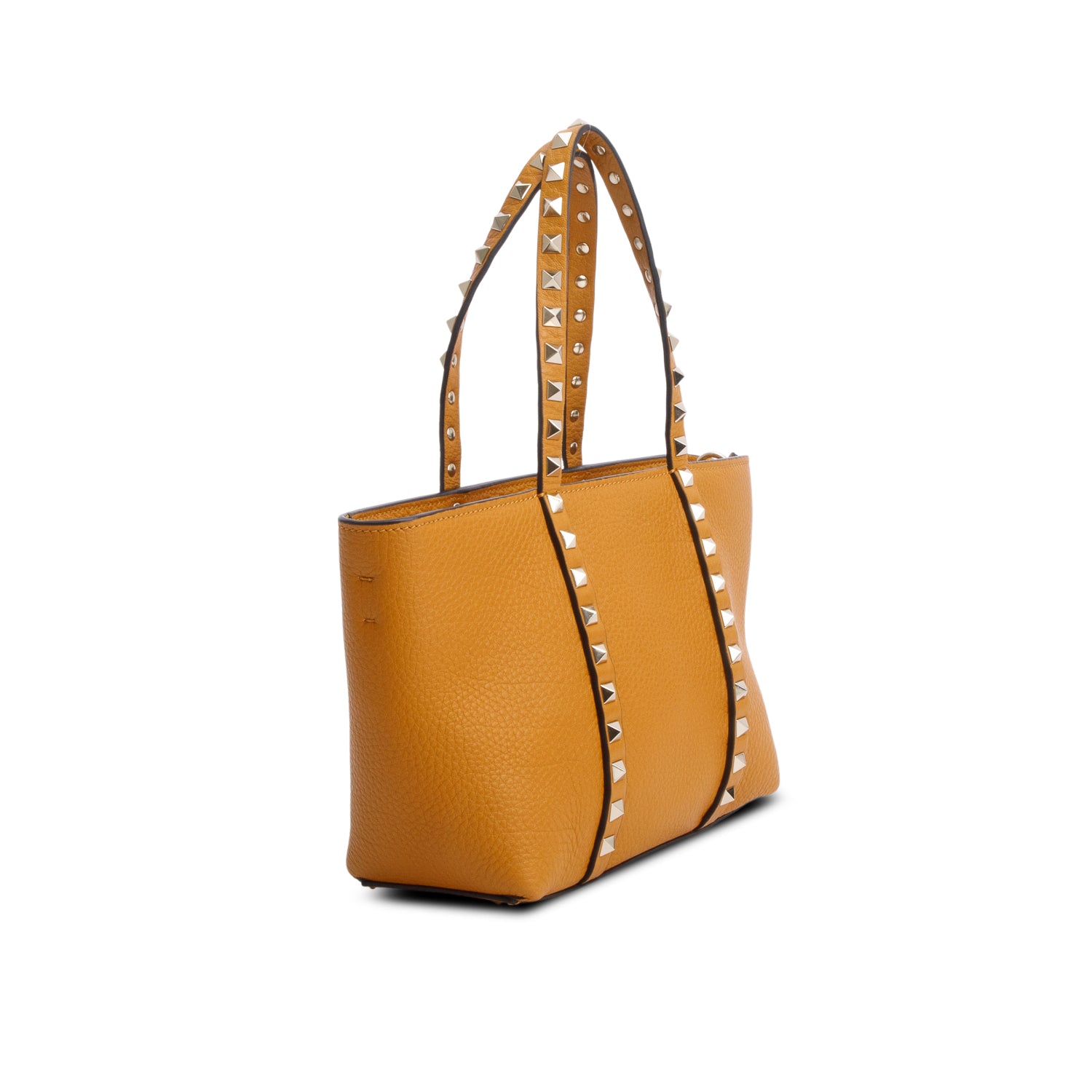 Valentino Yellow Grainy Calfskin Rockstud Mini Tote Bag w/ Strap