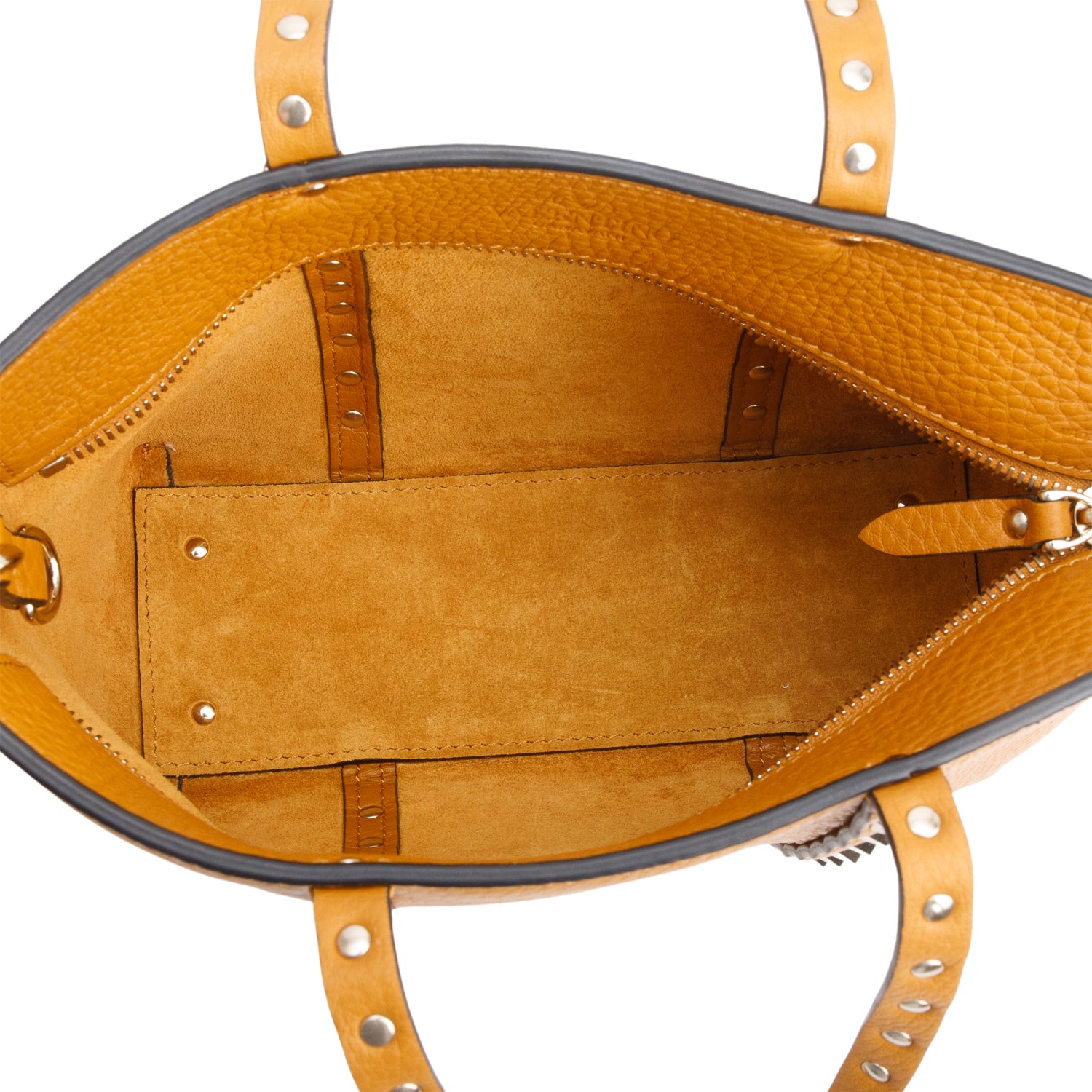 Valentino Yellow Grainy Calfskin Rockstud Mini Tote Bag w/ Strap