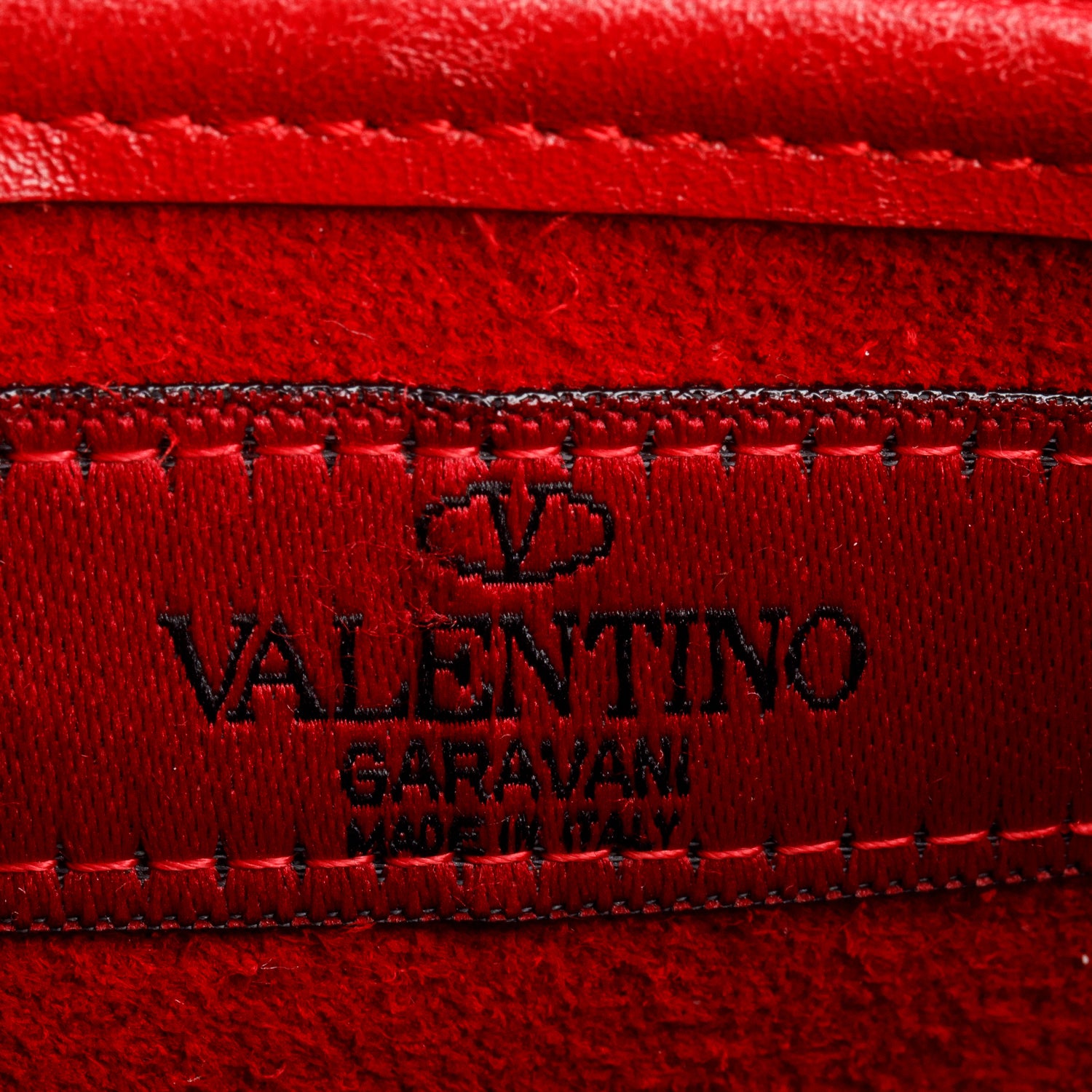 Valentino Red Wrinkled Lambskin Small Rockstud Spike Shoulder Bag