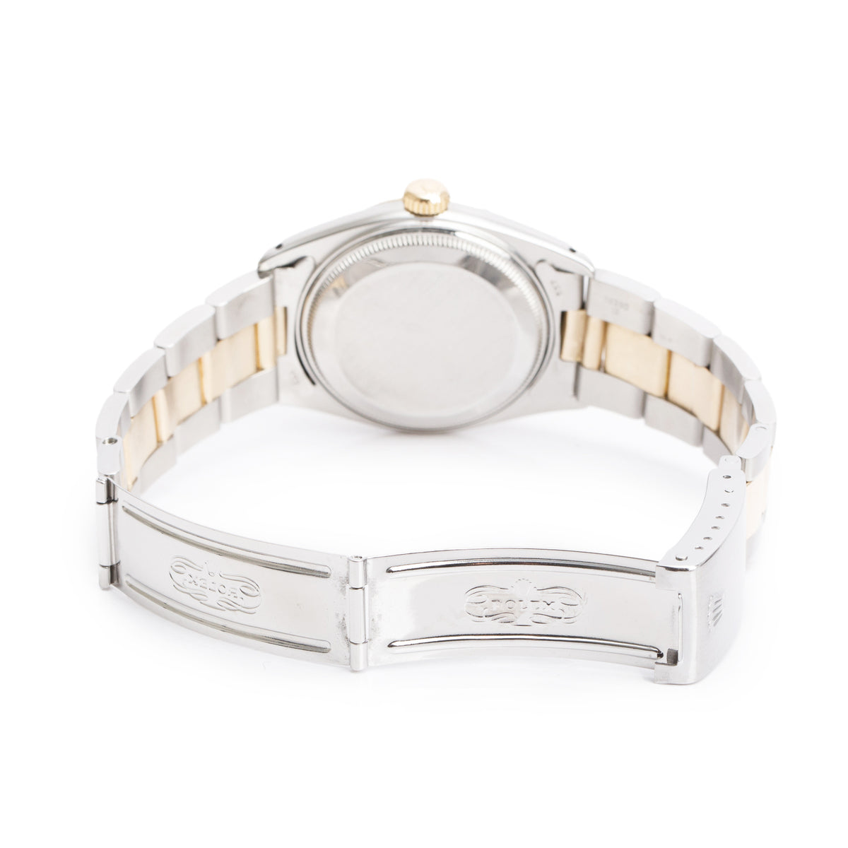 Rolex Vintage Stainless Steel & 18k Yellow Gold Oyster Perpetual Date 34 MM Watch White Dial 6534
