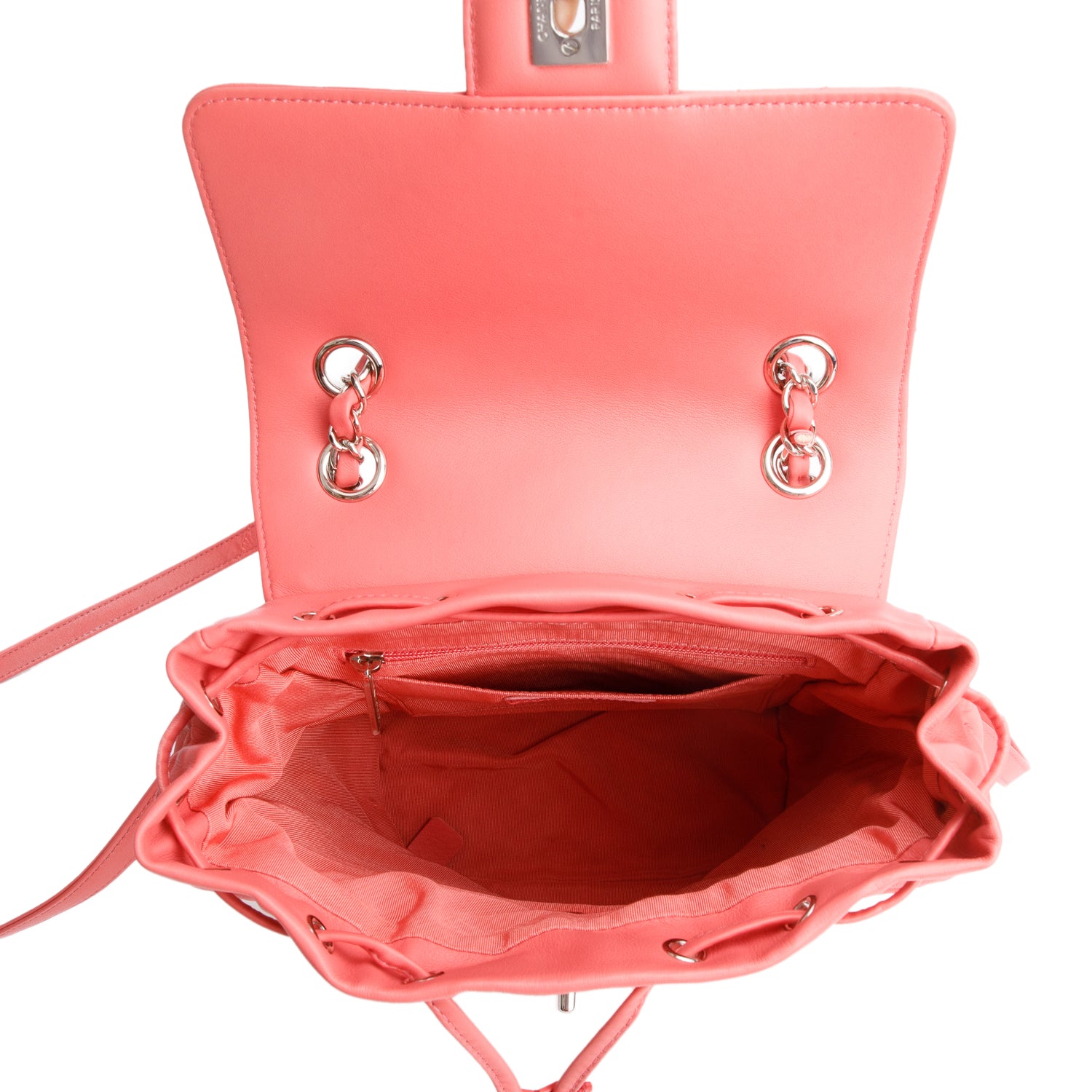 Chanel Pink Lambskin Chevron Quilted Small Urban Spirit Backpack